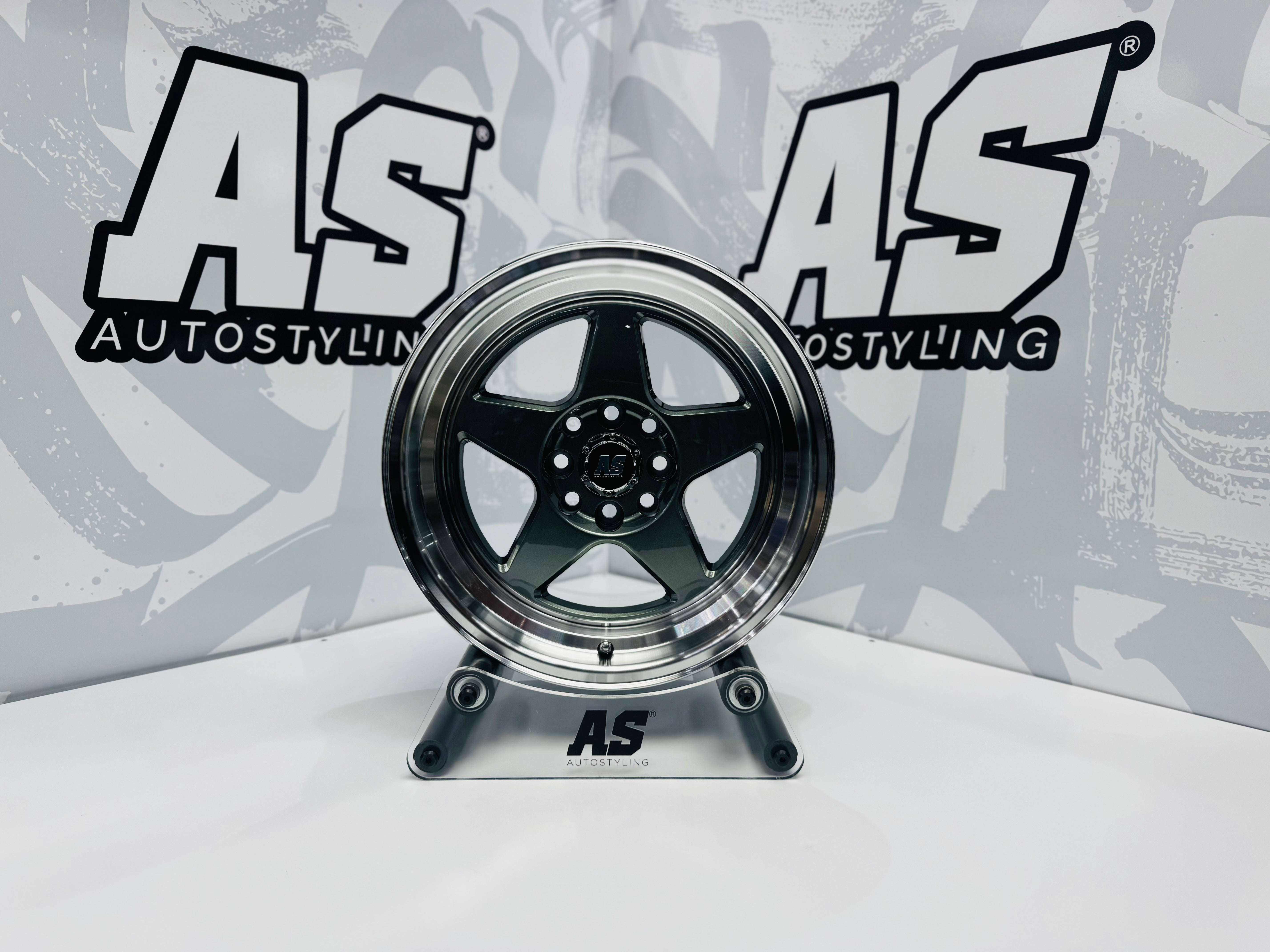 15” AS APEX - 7704  4/100 4/108 gunmetal grey wheels