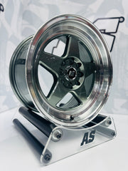 15” AS APEX - 7704  4/100 4/108 gunmetal grey wheels