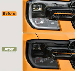 Ford Ranger NEX GEN 2023+  T9 HIGH SPEC HEADLIGHT PRECUT FILM SMOKED