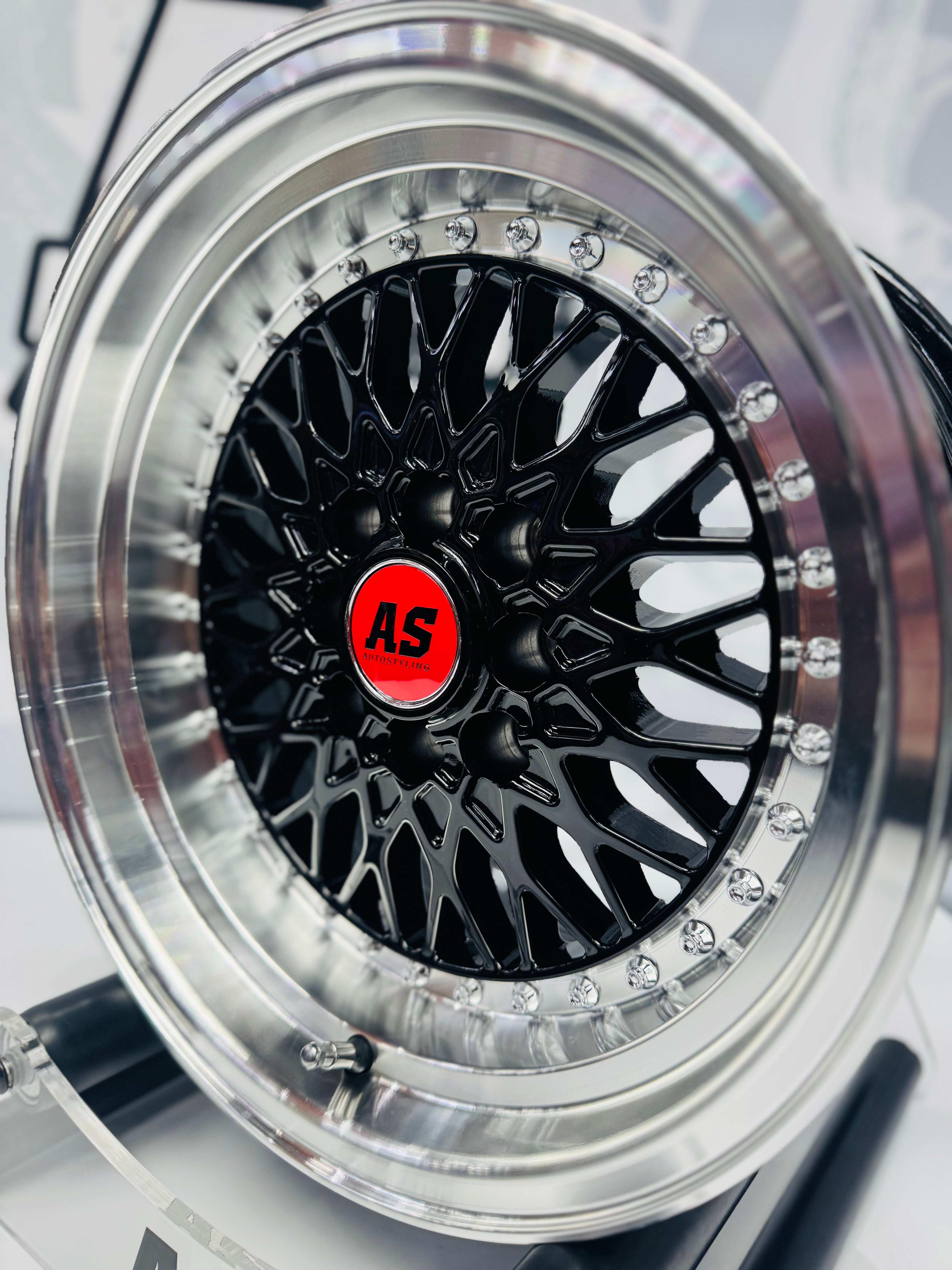 15” AS-7154 MESH  BLACK 4/100 4/114 wheels