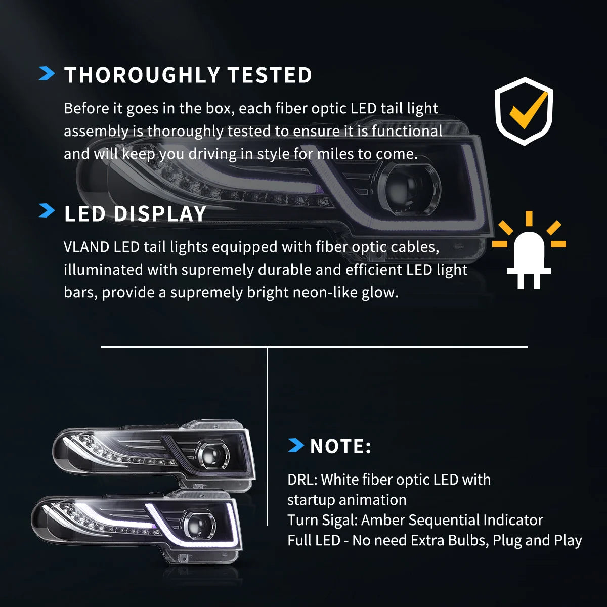 VLAND TOYOTA FJ CRUISER 2007-2015 LED HEADLIGHT WITH GRILL
