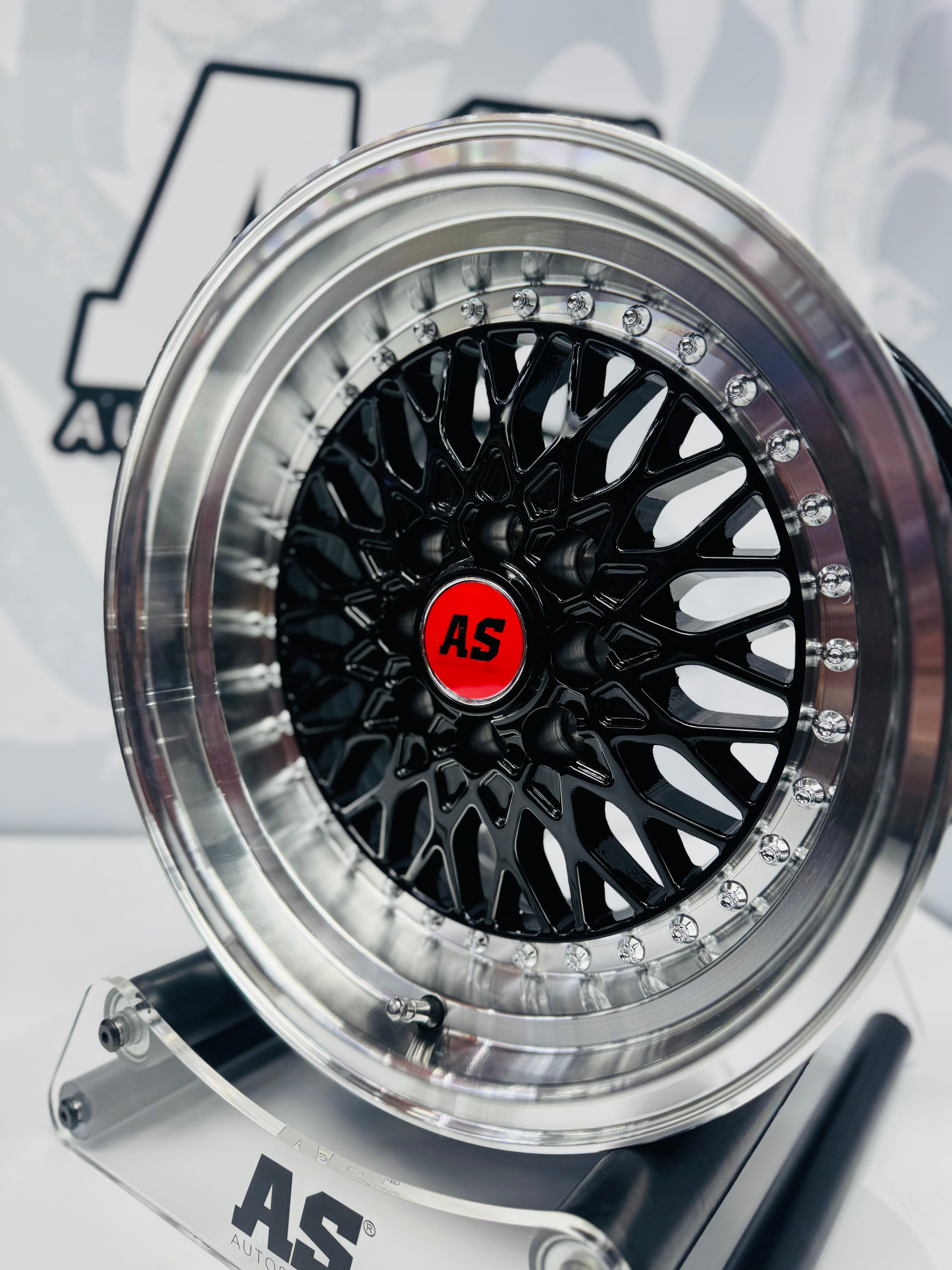 15” AS-7154 MESH  BLACK 4/100 4/114 wheels