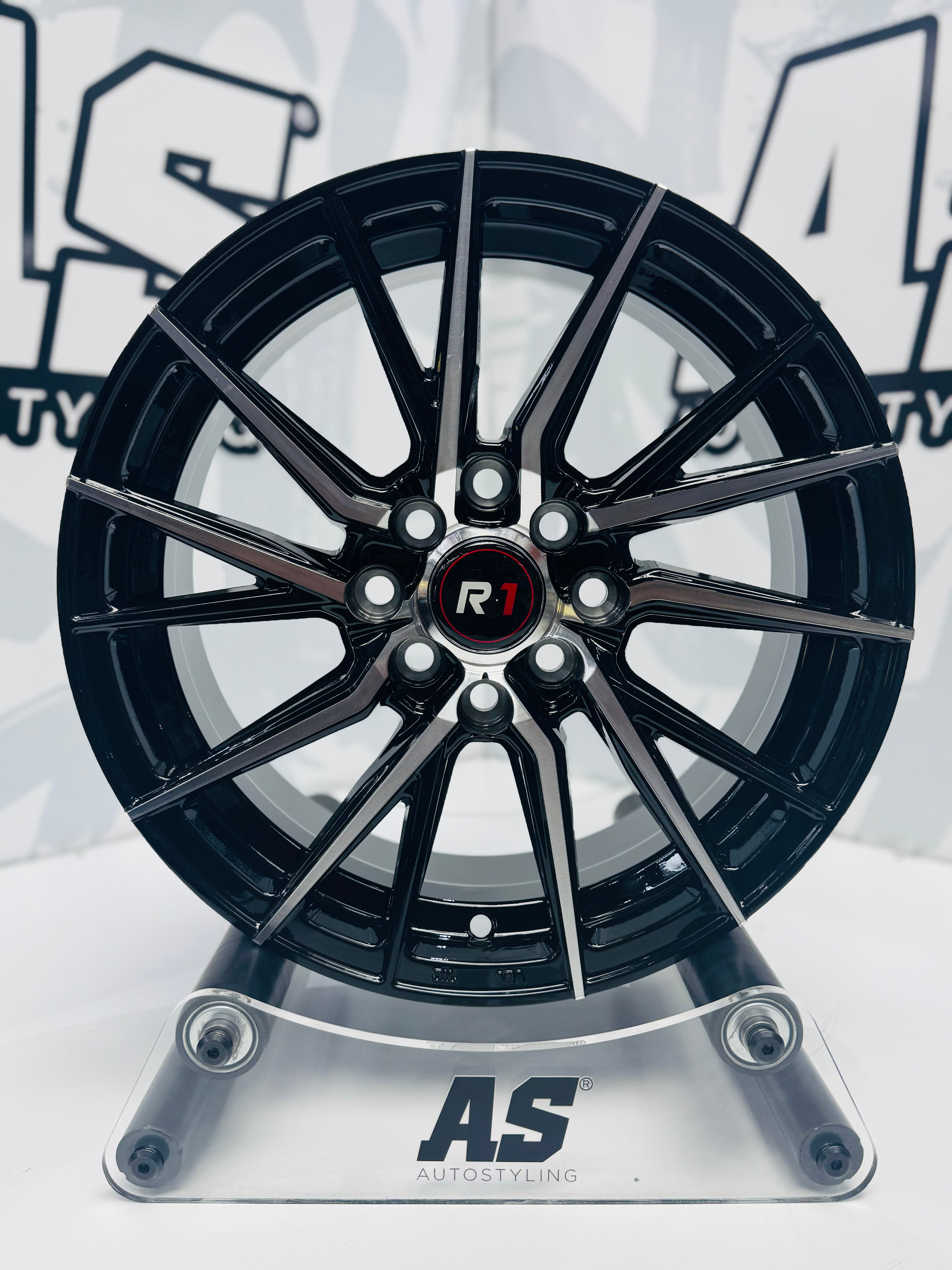 15” M8967 4x100 4x114  Machine black - Autostyling Klerksdorp