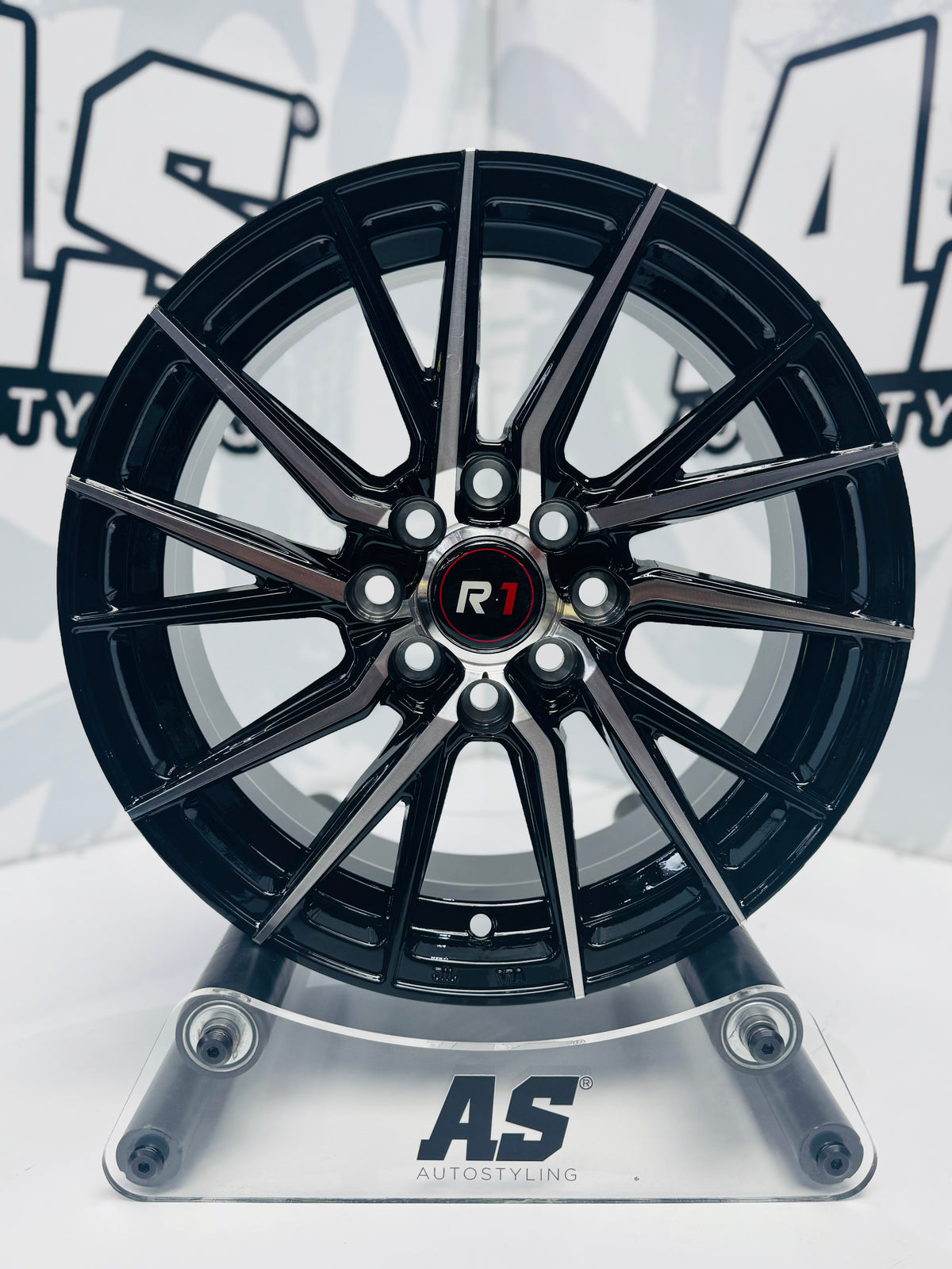 15” M8967 4x100 4x114  Machine black - Autostyling Klerksdorp