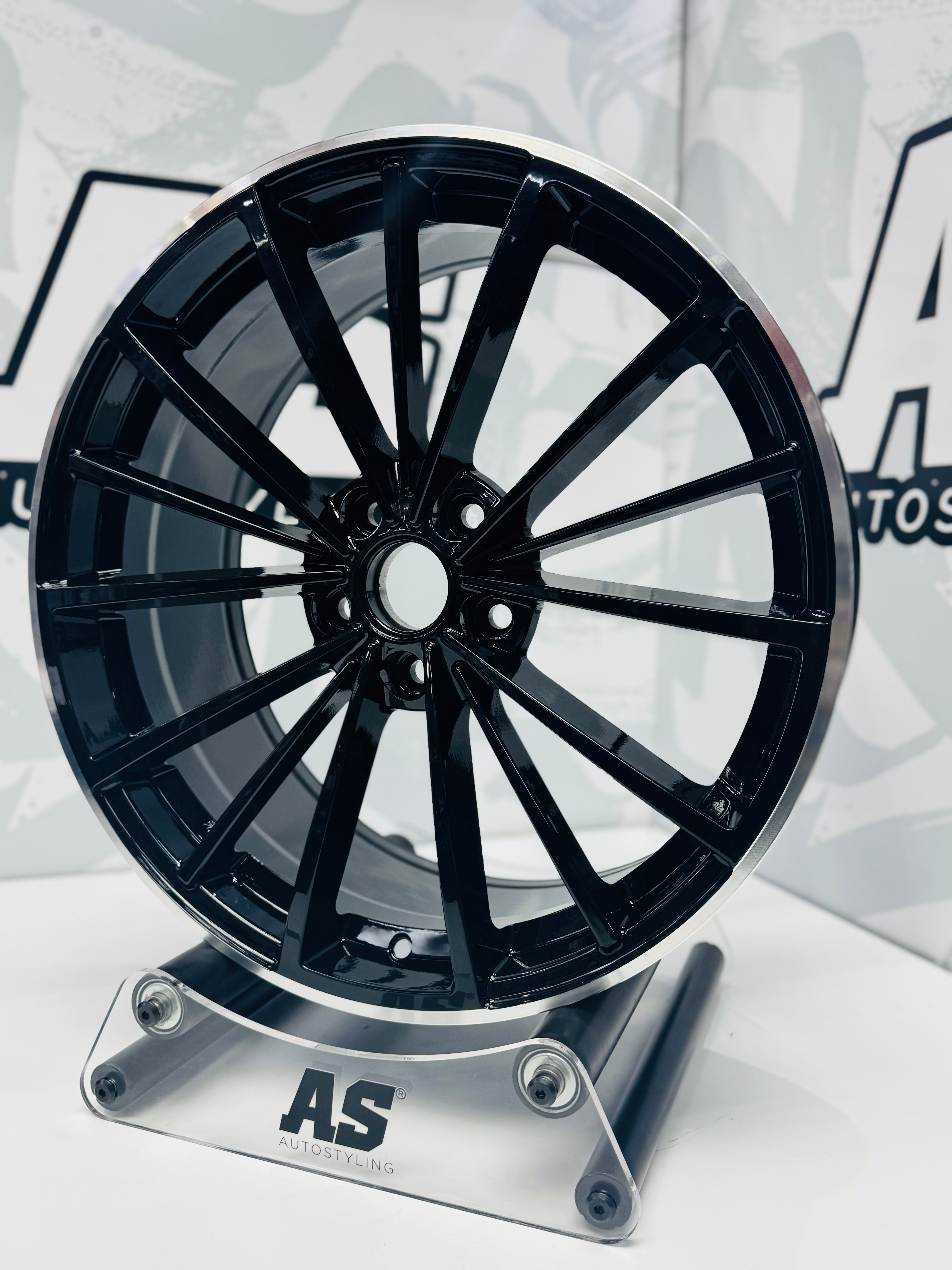 19" AS-CLUBSPORT 2 5/112 black silver lip wheels - Autostyling Klerksdorp