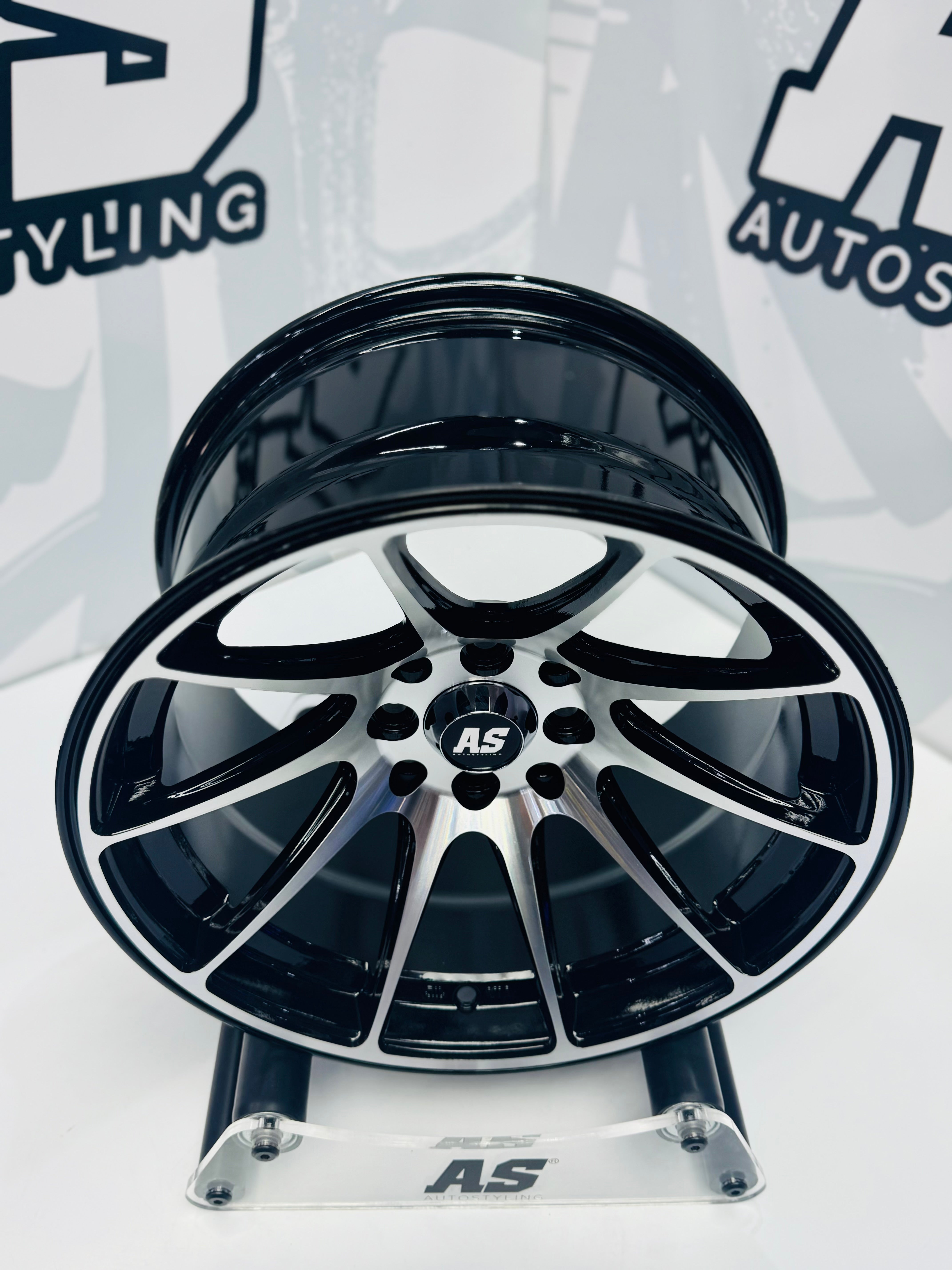 15” AS XXR  - M8957 4x100 4x114  Machine black - Autostyling Klerksdorp