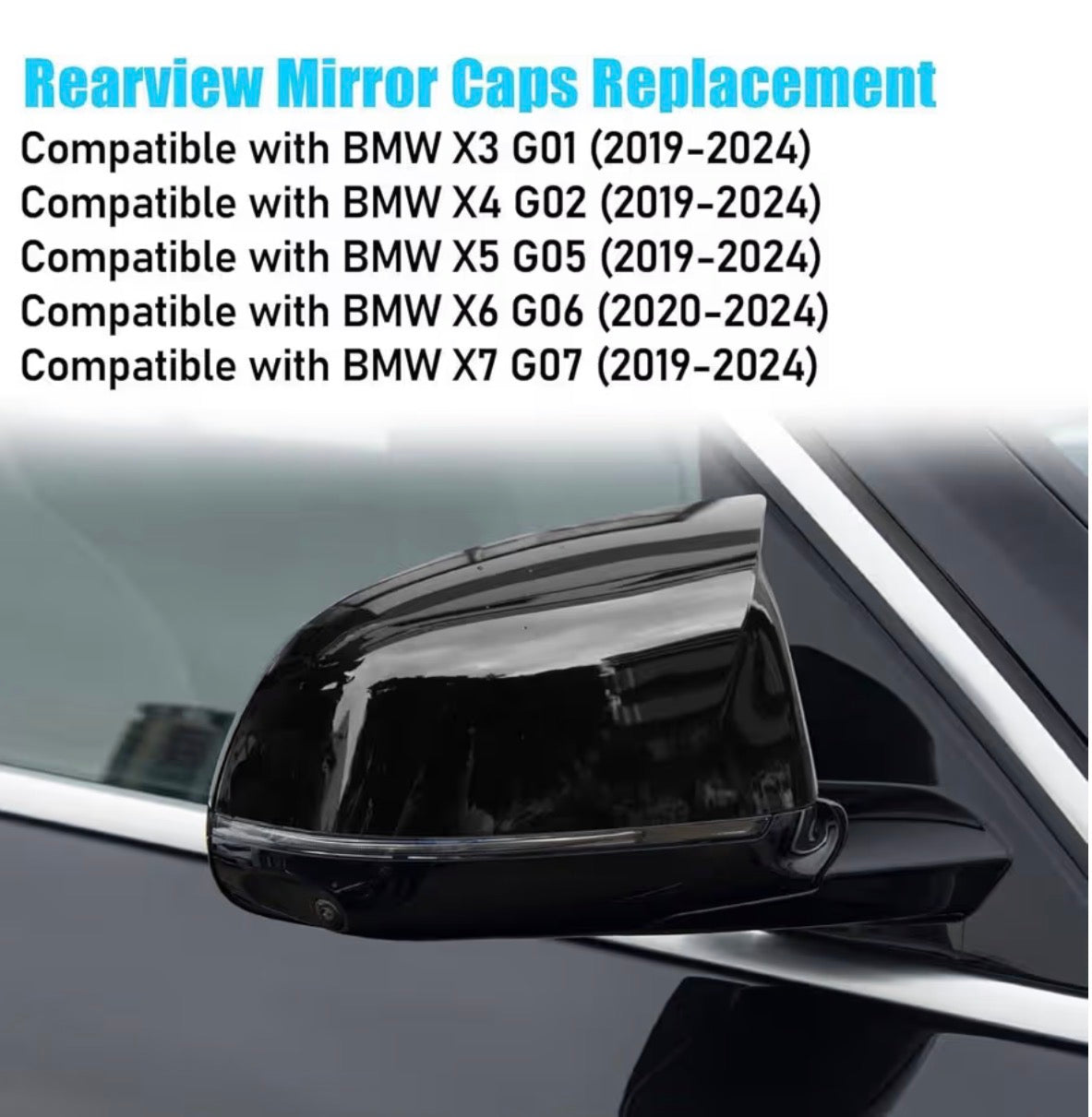 BMW G05 X5 M4 MIRROR COVERS GLOSS BLACK