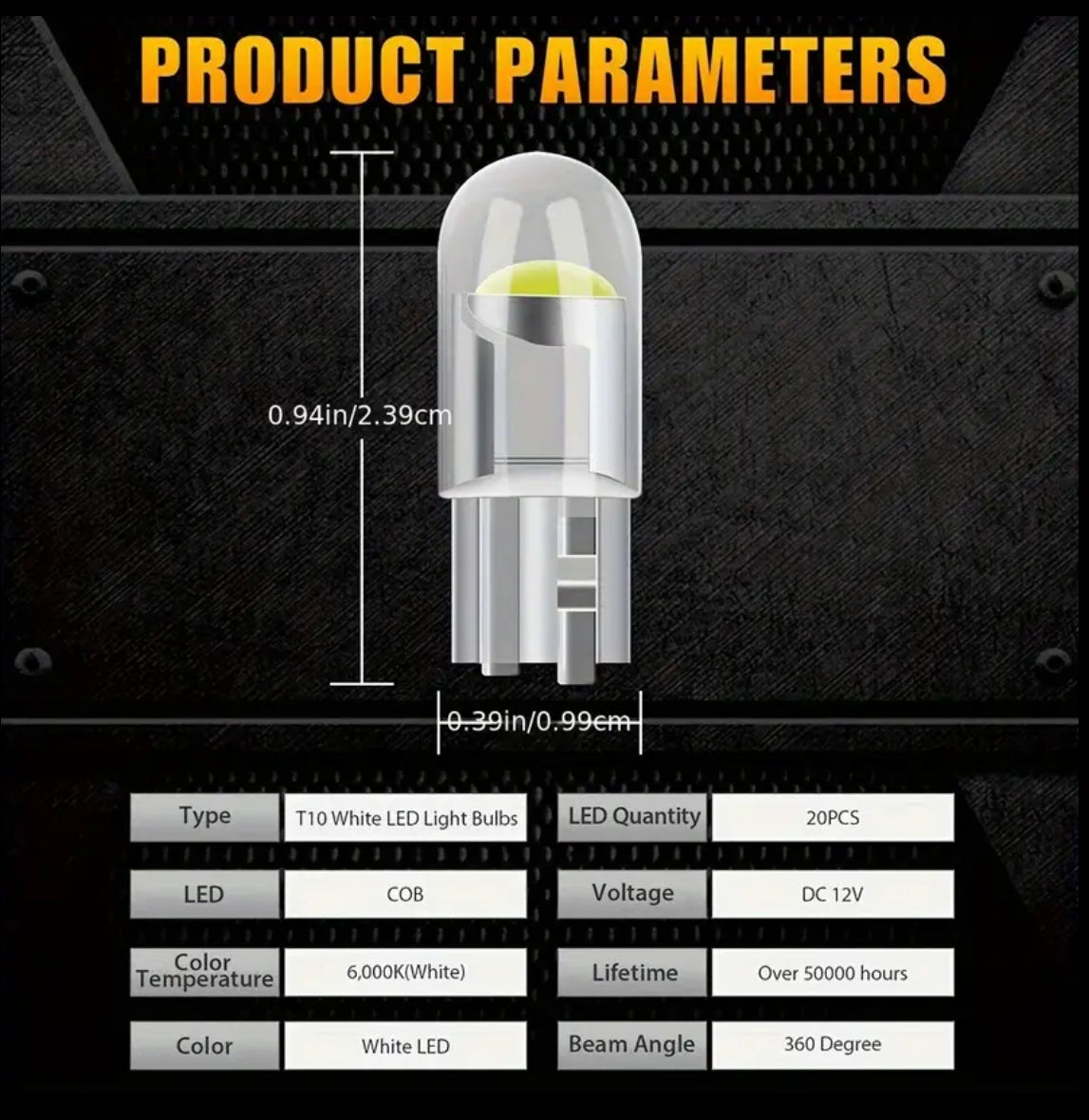 T10 LED PARK LIGHTS
