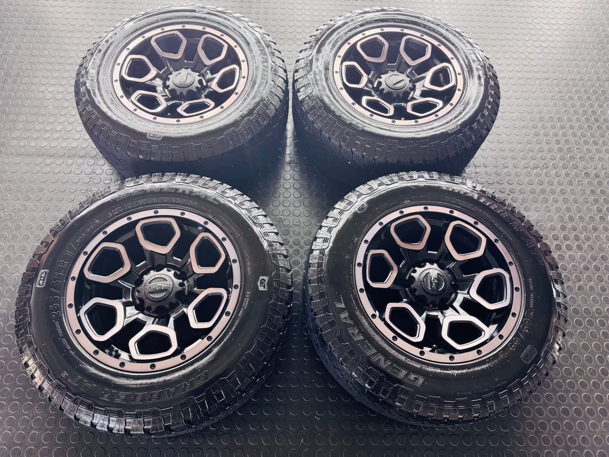 RIM & TYRE COMBO DEAL 17” ALINE SUMMIT + GRABBER AT3 TYRES USED