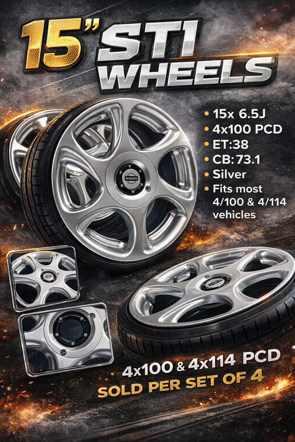 15” AS-STI NISSAN ABS  SILVER - Autostyling Klerksdorp