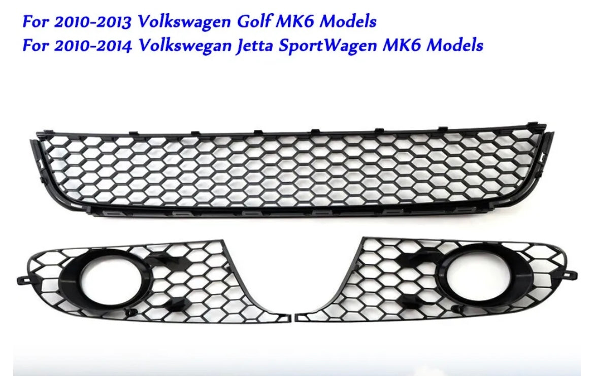 VW GOLF  6 (non gti ) BUMPER GRILL KIT