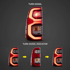 2015 to 2022 GD6 style Toyota Hilux SR5 8th Gens (GUN125,GUN126R) Vland LED Tail Lights With Dynamic Welcome Lighting