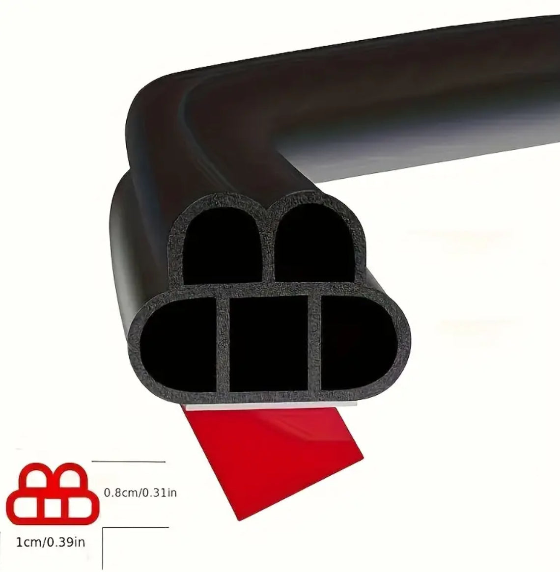 Rubber Car Door Seal Strip - Double Layer Noise Reduction, Shock Absorption Soundproofing Protective Trim, Non-Waterproof, Multi-Pack, Vibration Dampening | Duallayer Structure | Textured Surface, Car Soundproofing
