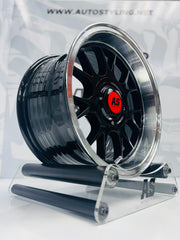 15” AS- 7567 5x100 & 5x114 black  machine lip wheels