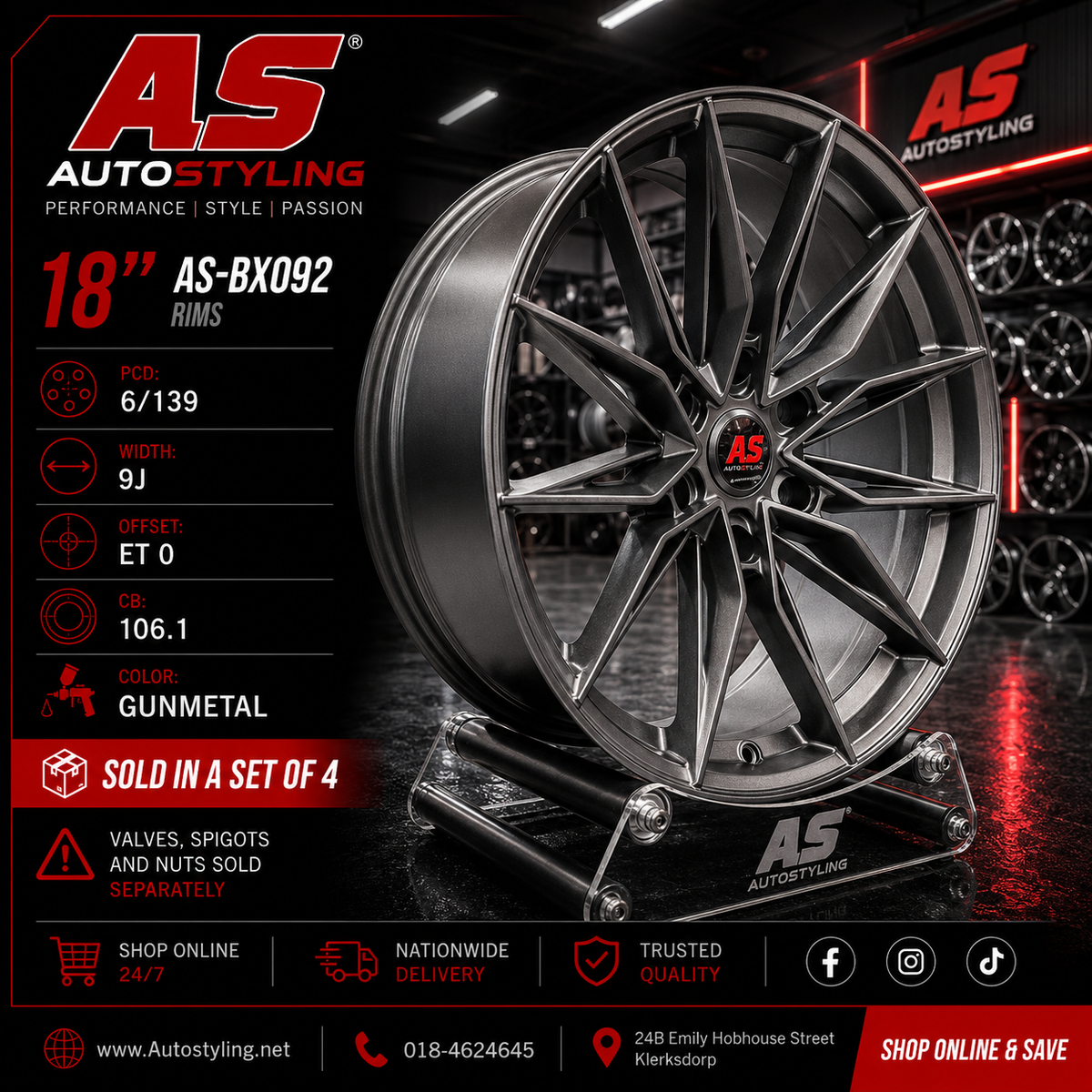 18” DUBAI CONCEPTS BX092 6/139 bakkie 4x4 rims - Autostyling Klerksdorp