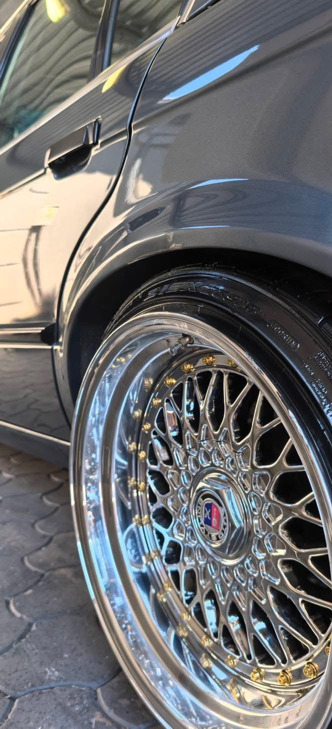 17” AS® Mesh chrome 4x100 & 5x100 10j rear GOLD STUDS