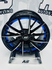 15” M8961 4x100 4x114  Machine black / blue - Autostyling Klerksdorp