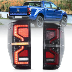 VLAND Full LED Tail Lights For Ford Ranger (T6) 2012-2022 BLACK