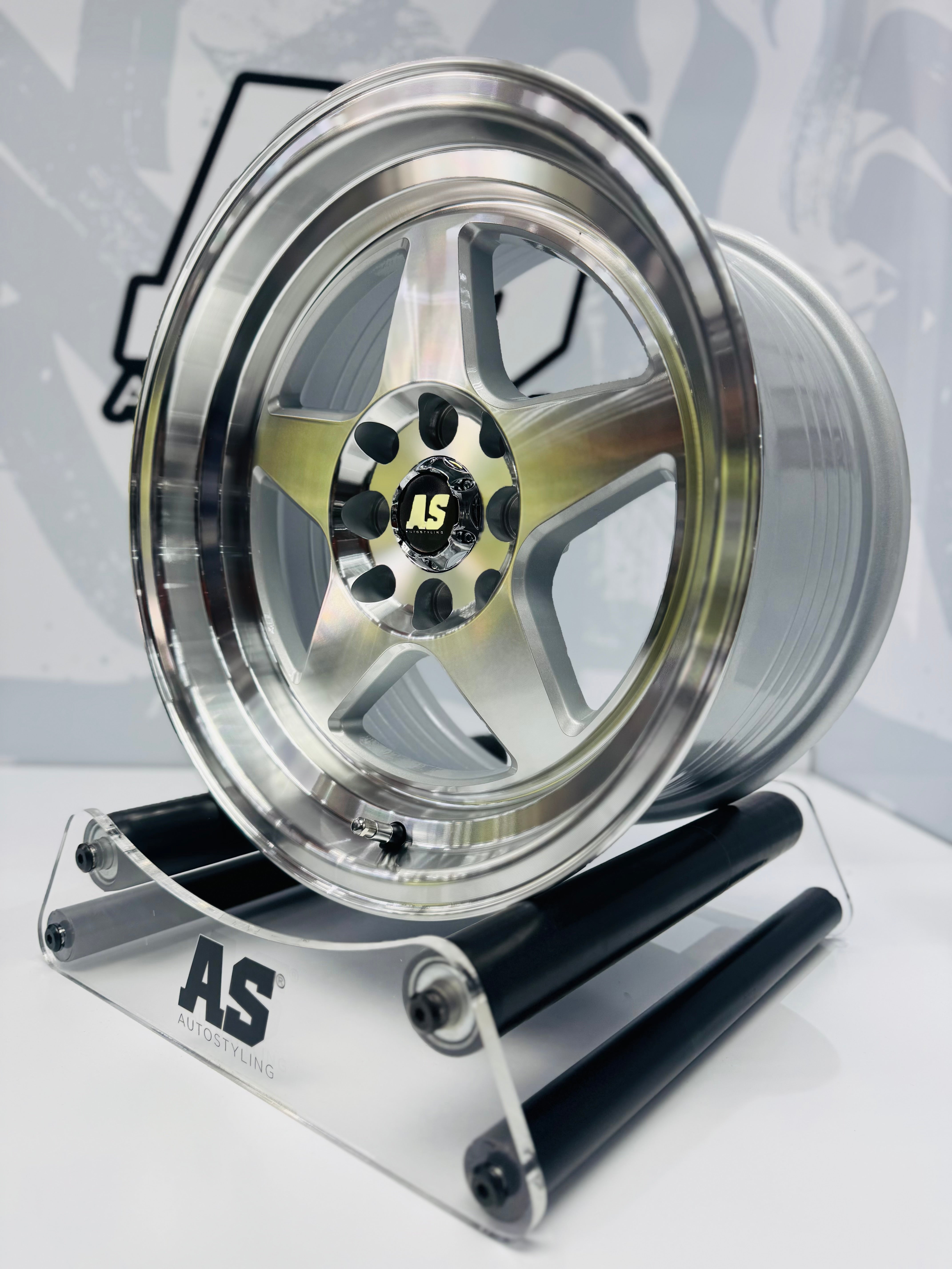 15” AS- APEX 4x100 & 4x114 MACHINE SILVER
