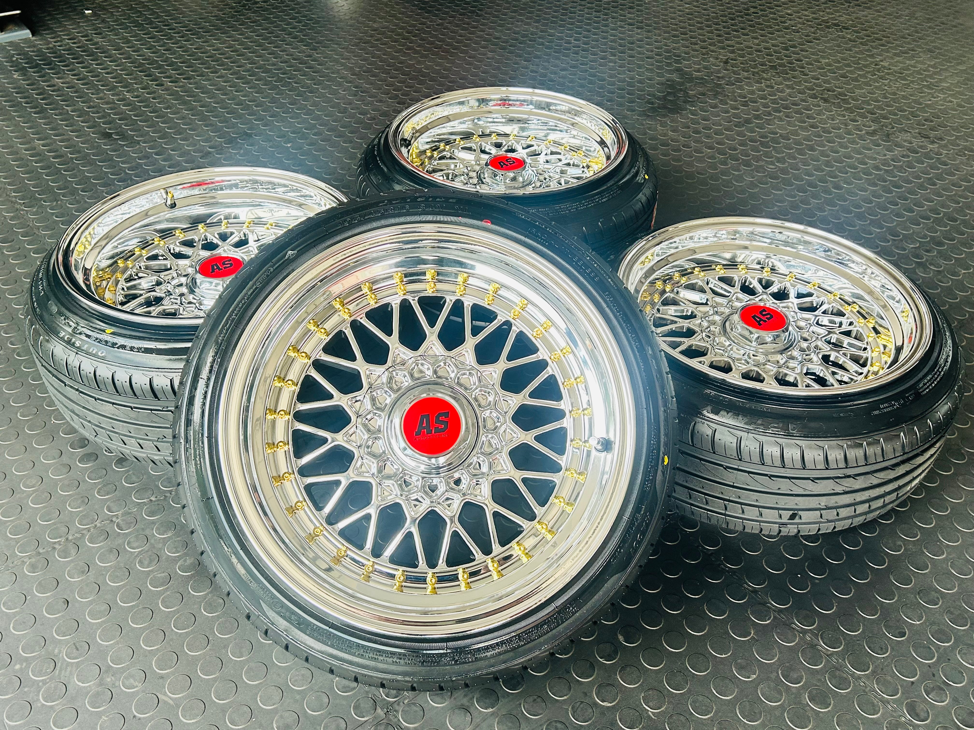 16” AS MESH BB5  CHROME 4/100PCD