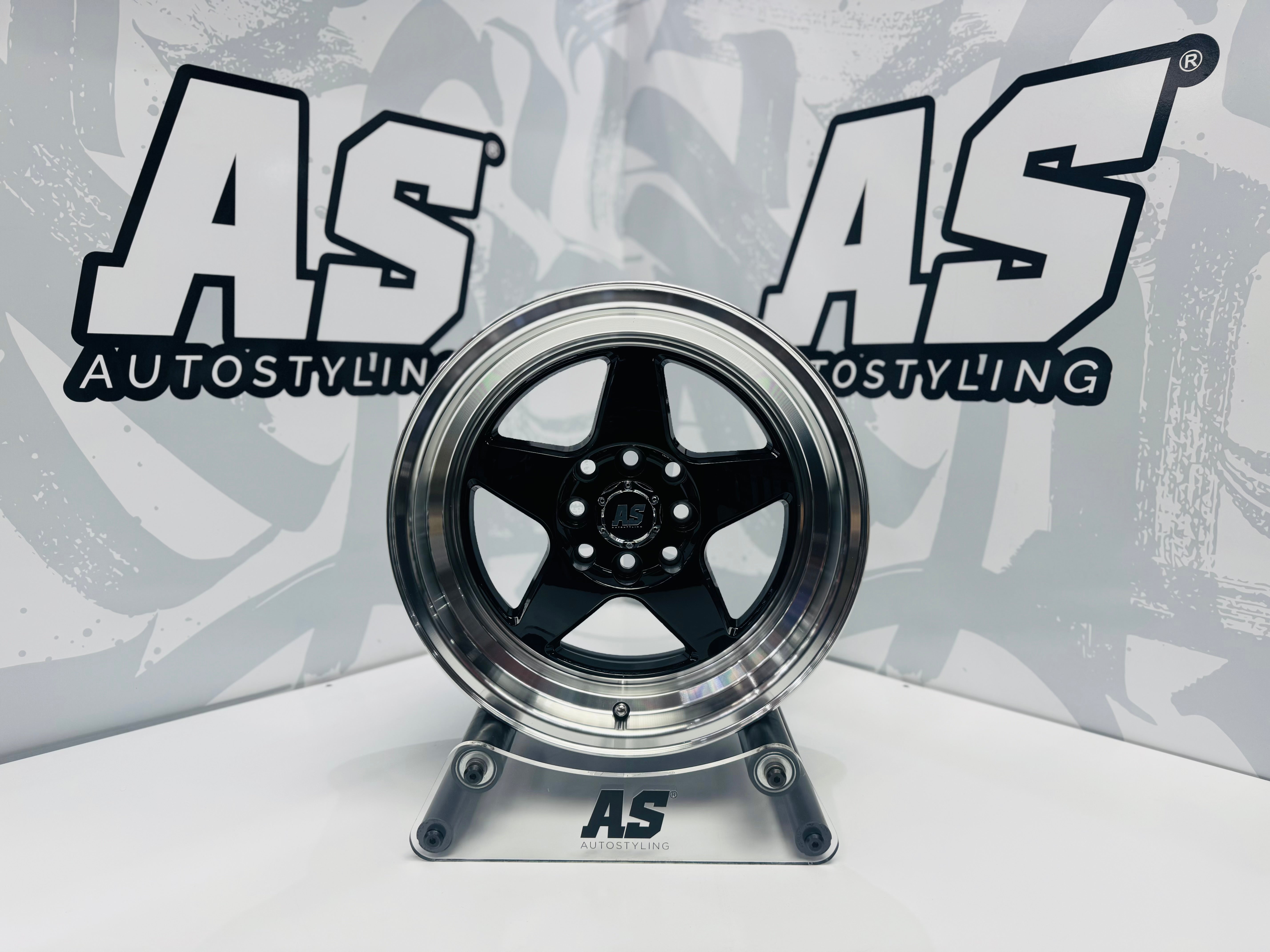 15” AS-APEX  M7699 4/100 4/114 black wheels