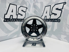 15” AS-APEX  M7699 4/100 4/114 black wheels