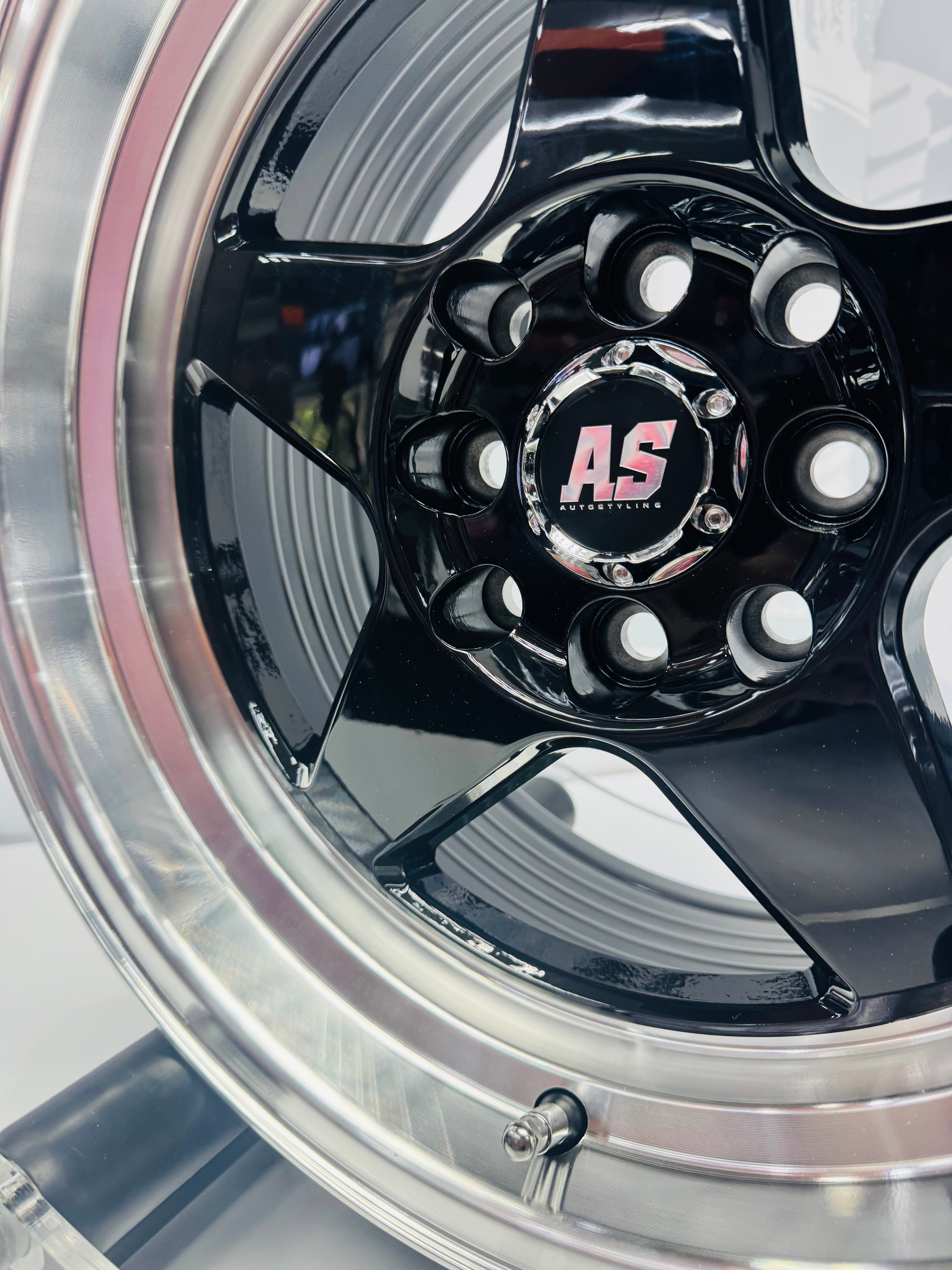 15” AS-APEX  M7699 4/100 4/114 black wheels