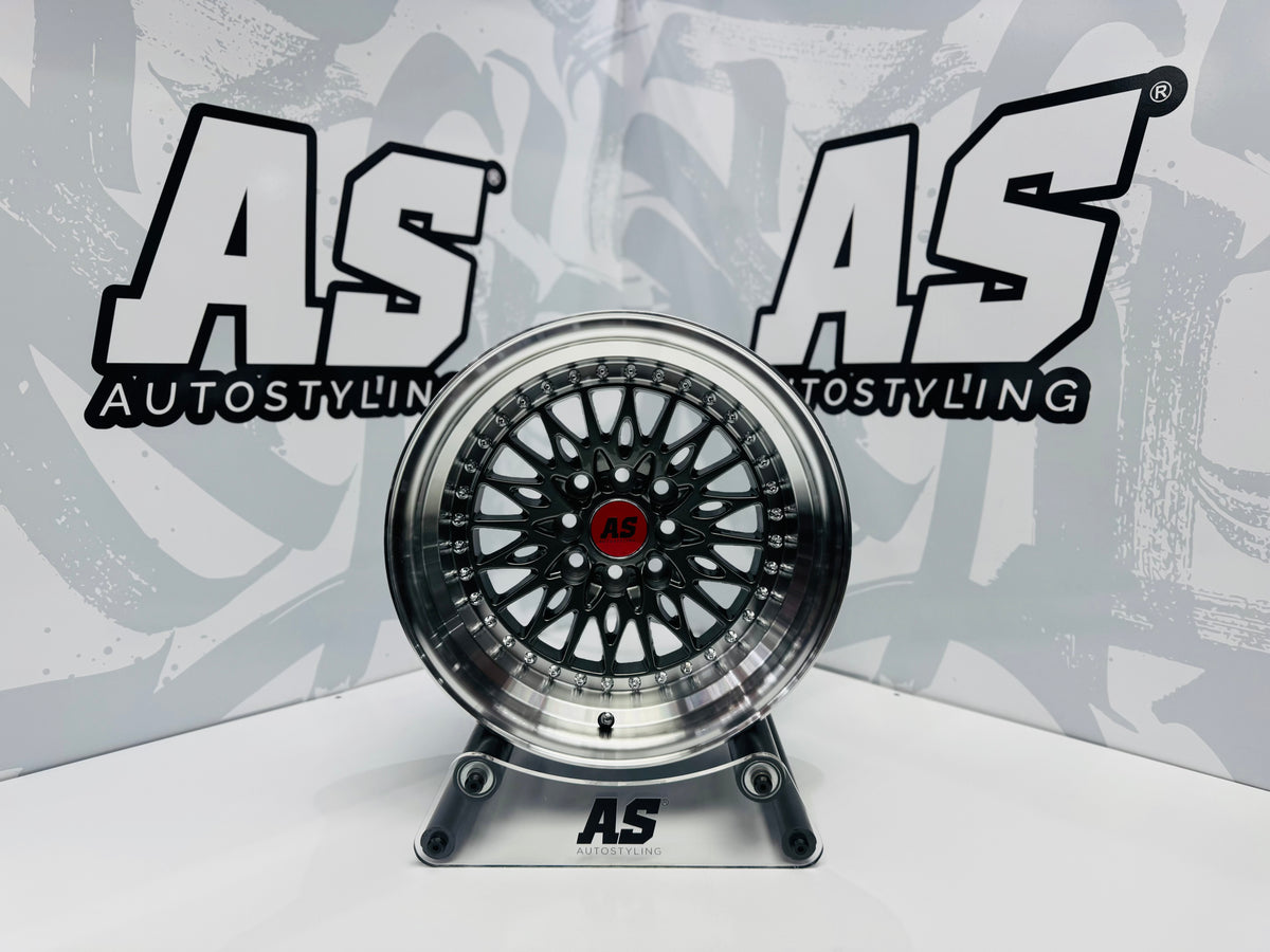 15” AS- M7579 4/100 4/114 gunmetal grey wheels