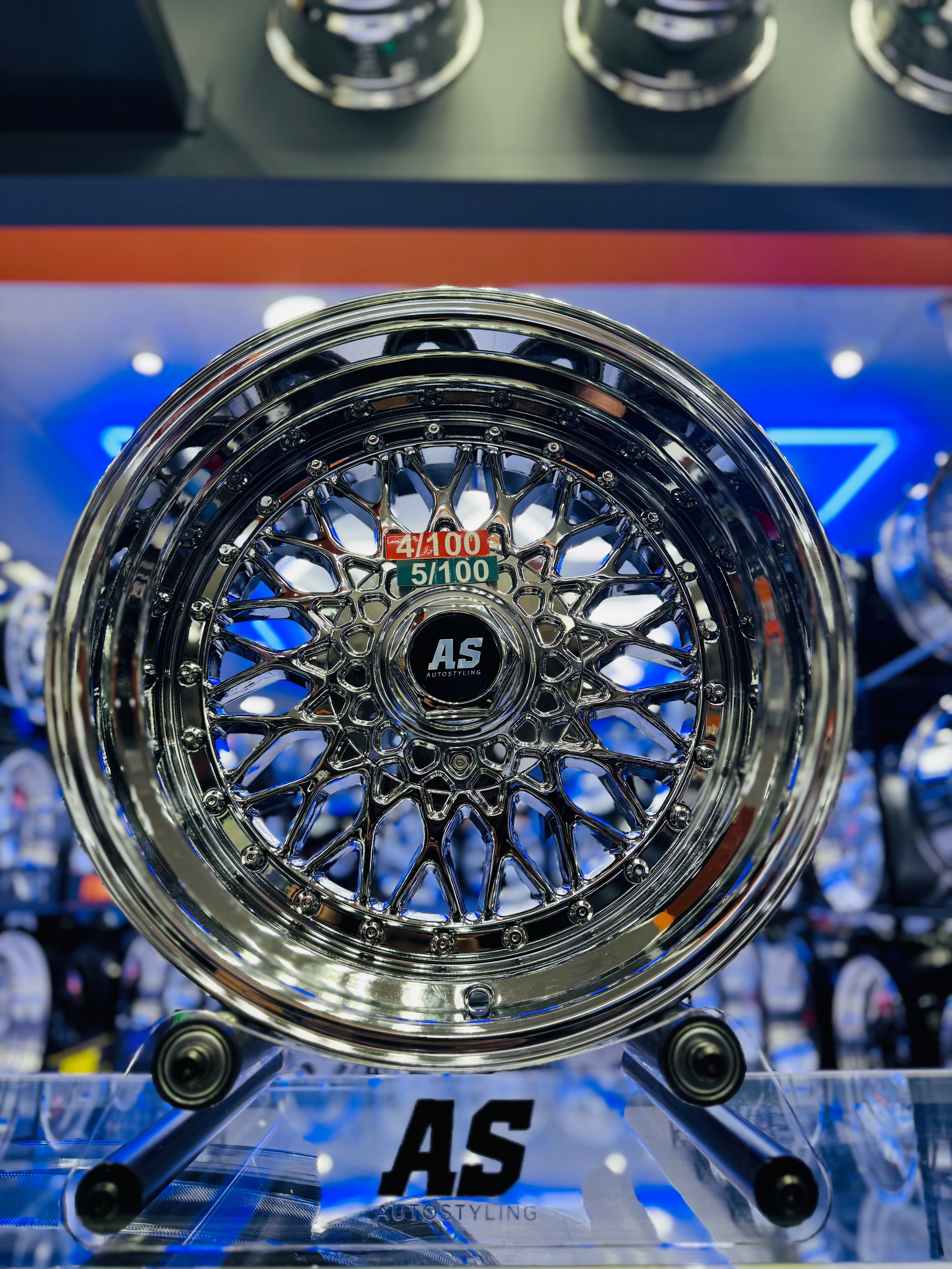 17” AS® CHROME WITH CHROME  STUDS  4x100 & 5x100 8.5j/ 10j - Autostyling Klerksdorp