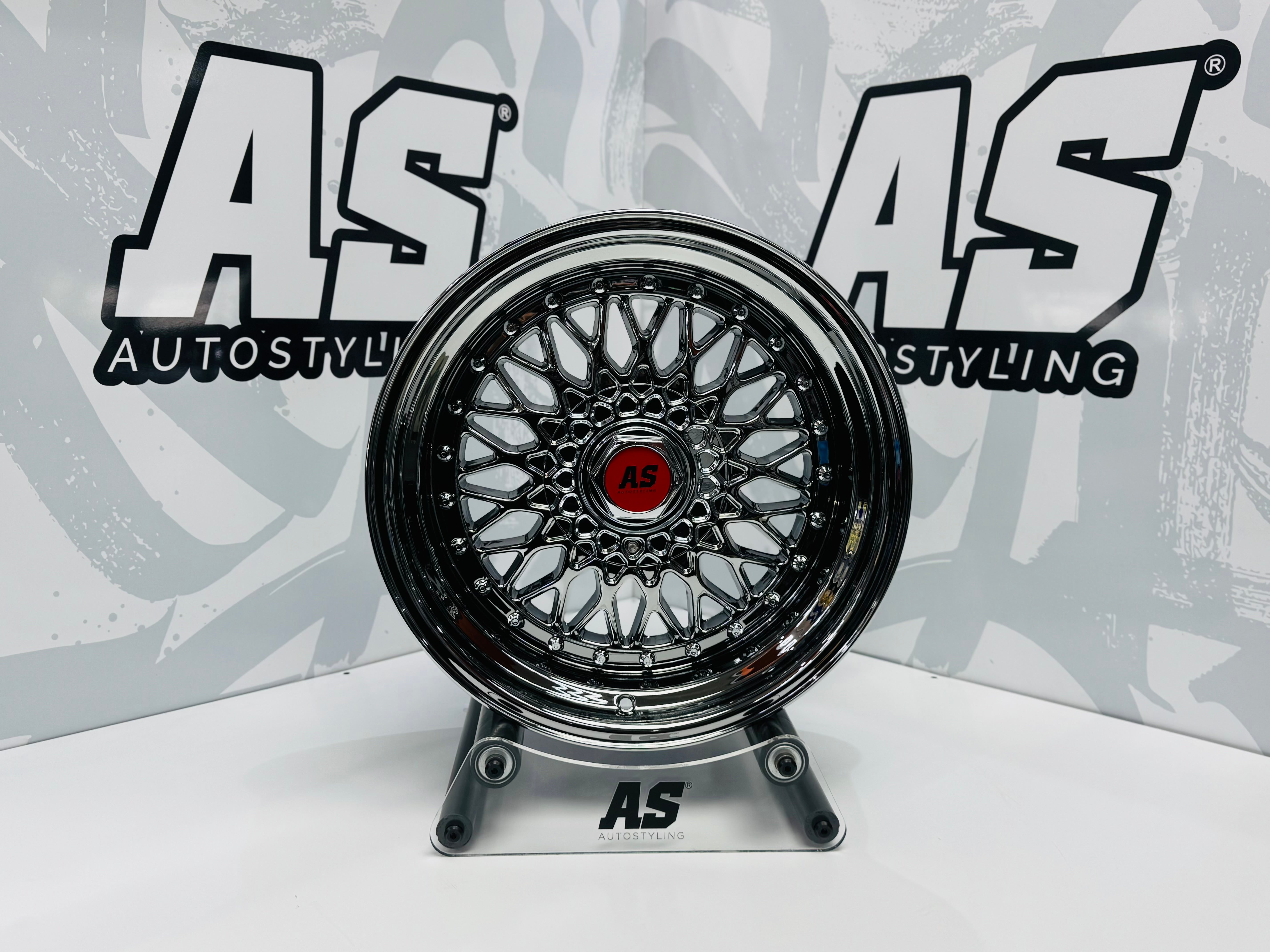 17” AS® CHROME WITH CHROME STUDS  4x100 & 5x100 8.5j/ 10j