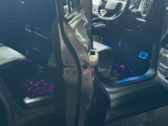 LED Starlight Fiber Optic Car Rug Universal LED Mat Light APP Operation Interior Accessory 4 Pieces Set