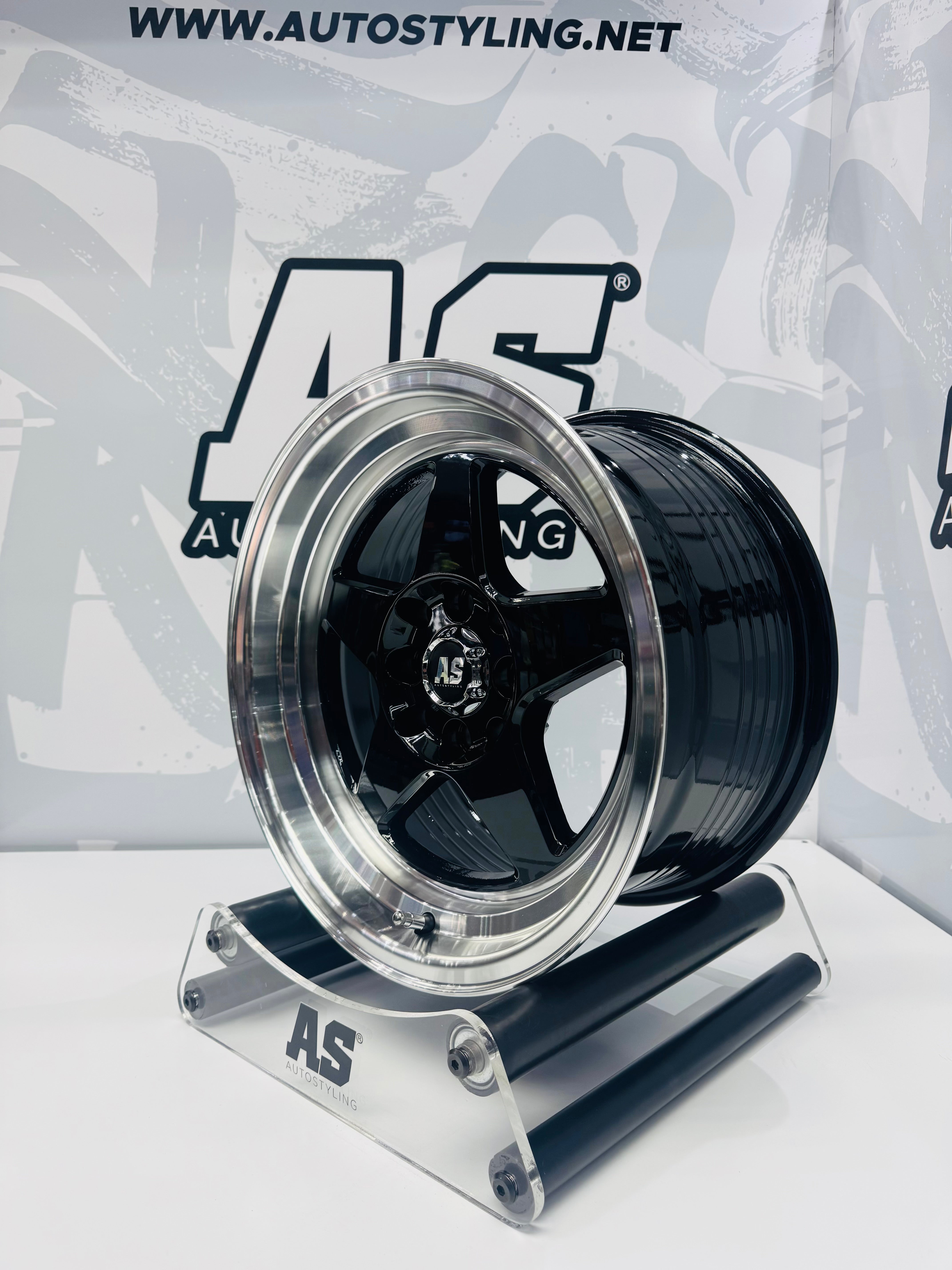15” AS-APEX  M7699 4/100 4/114 black wheels