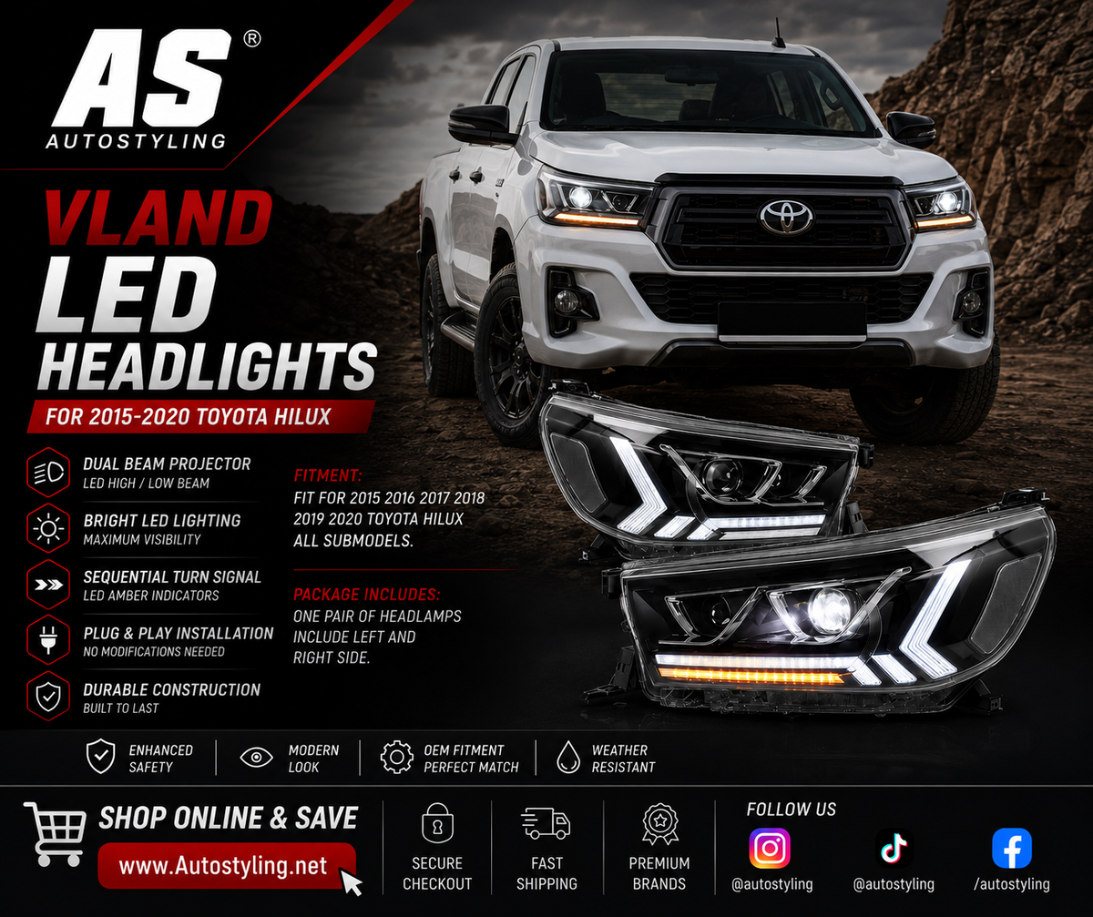 VLAND LED Headlights For 2015-2020 Toyota Hilux Front Lights