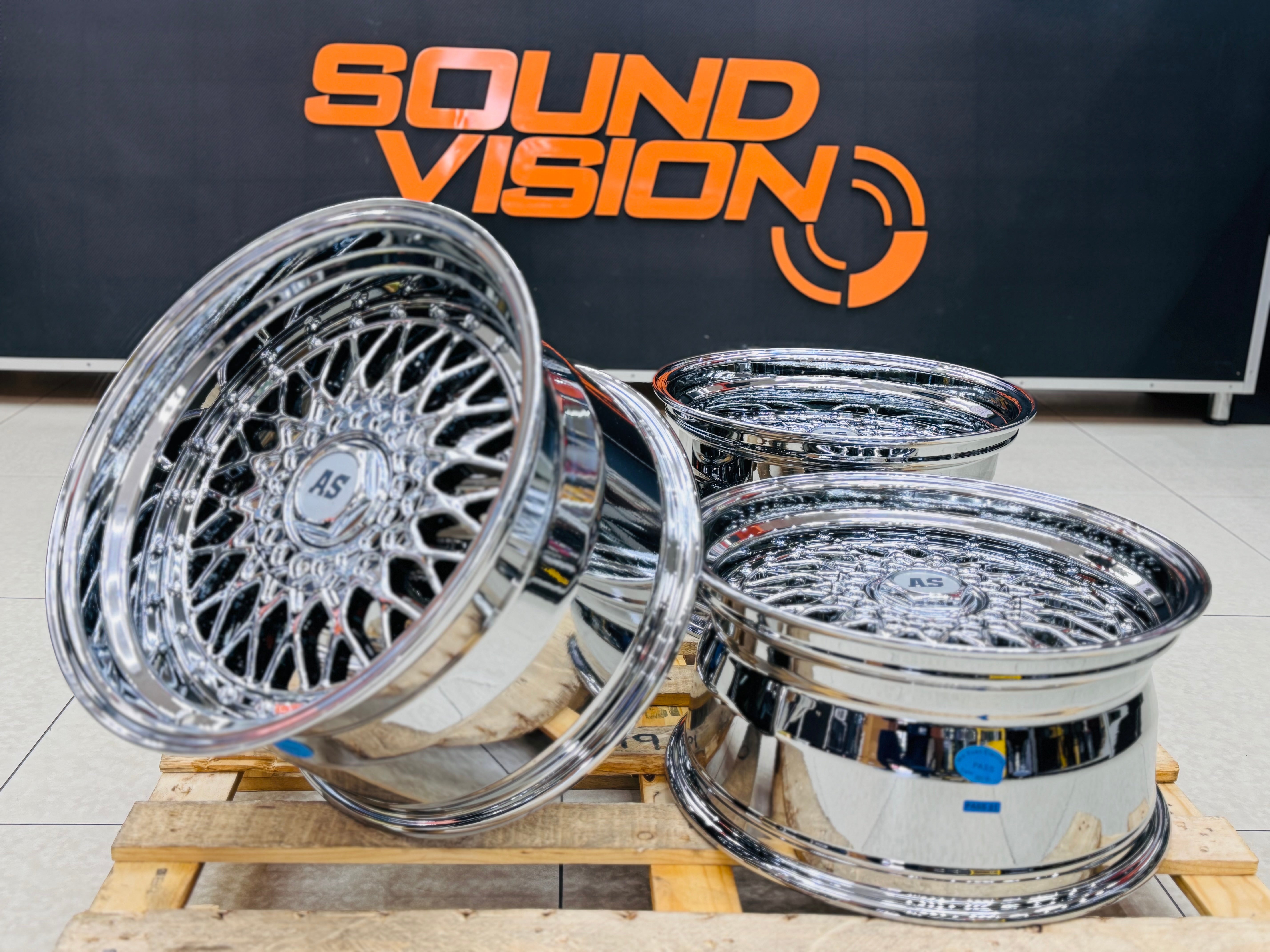 17” AS® CHROME WITH CHROME STUDS  4x100 & 5x100 10j