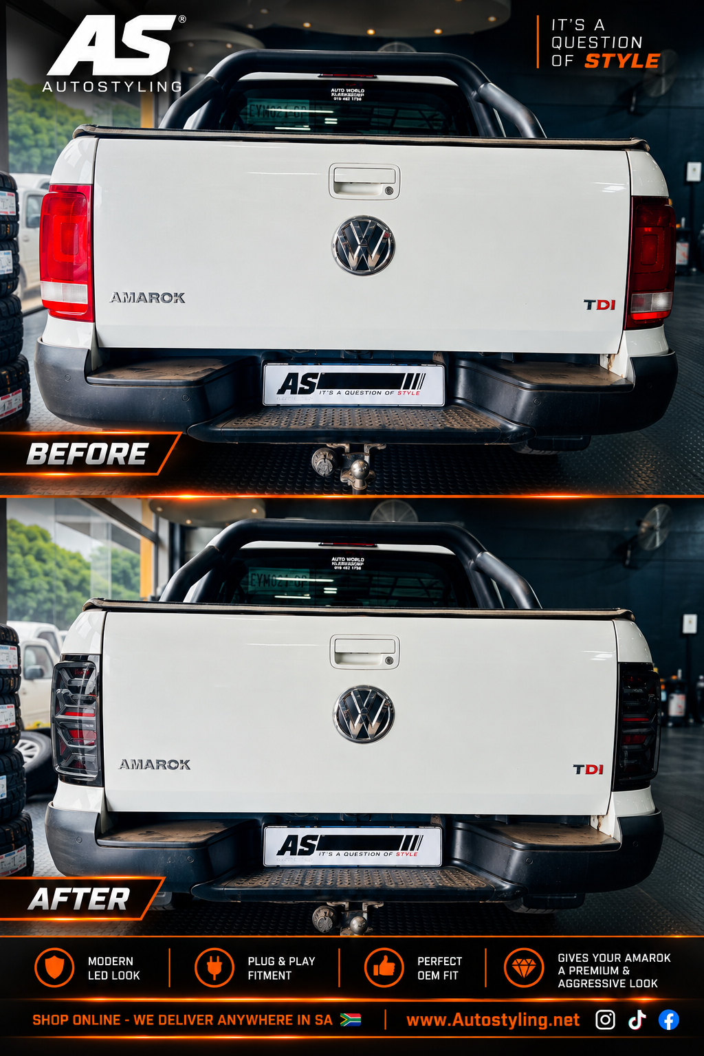 VLAND Full LED Tail Lights For VW AMAROK 2010+ - Autostyling Klerksdorp