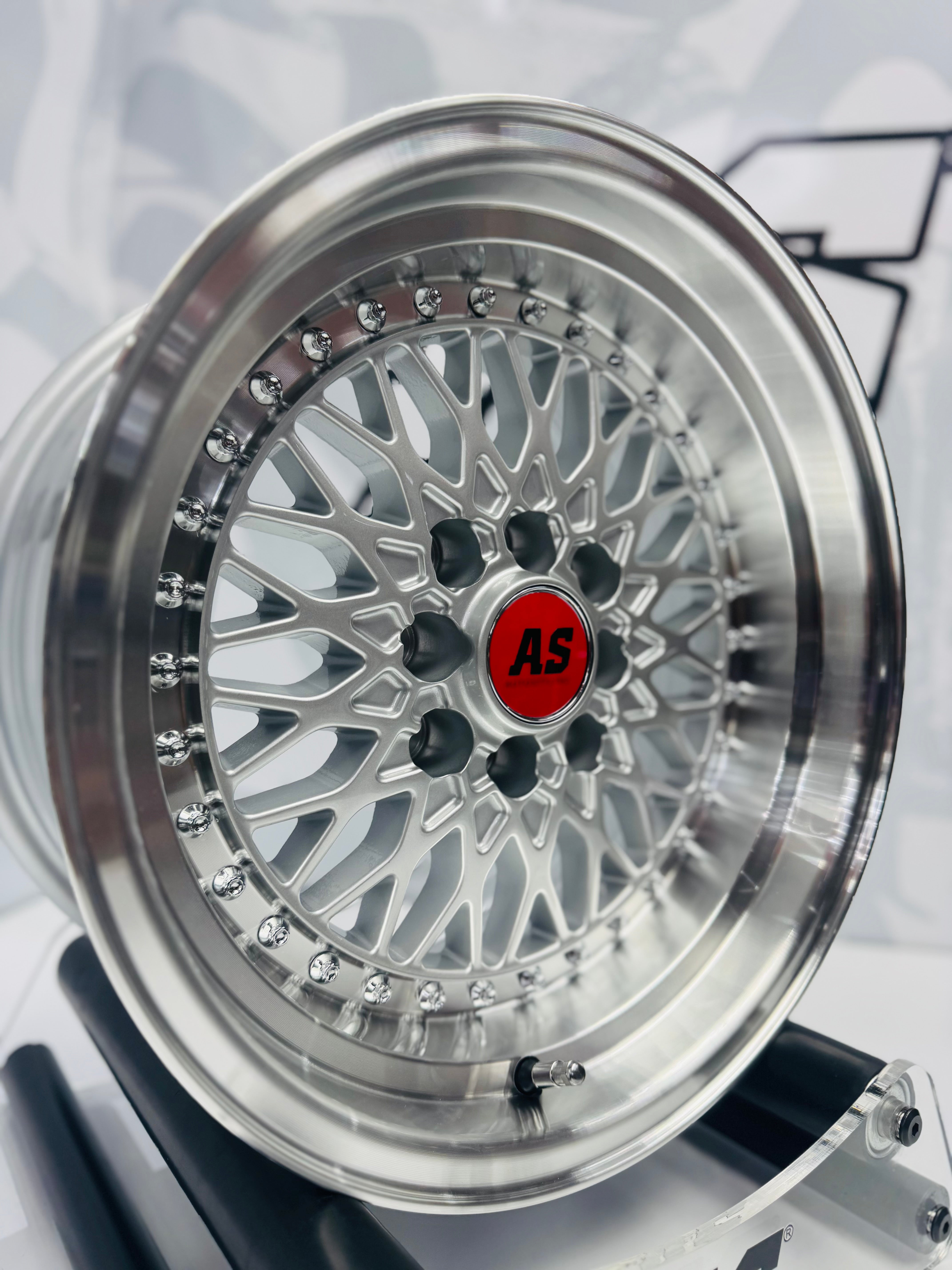 15” AS-7569 MESH  SILVER  4/100 4/114 wheels