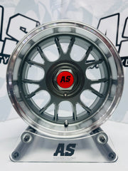 15” AS- 7568 5x100 & 5x114 gunmetal machine lip wheels