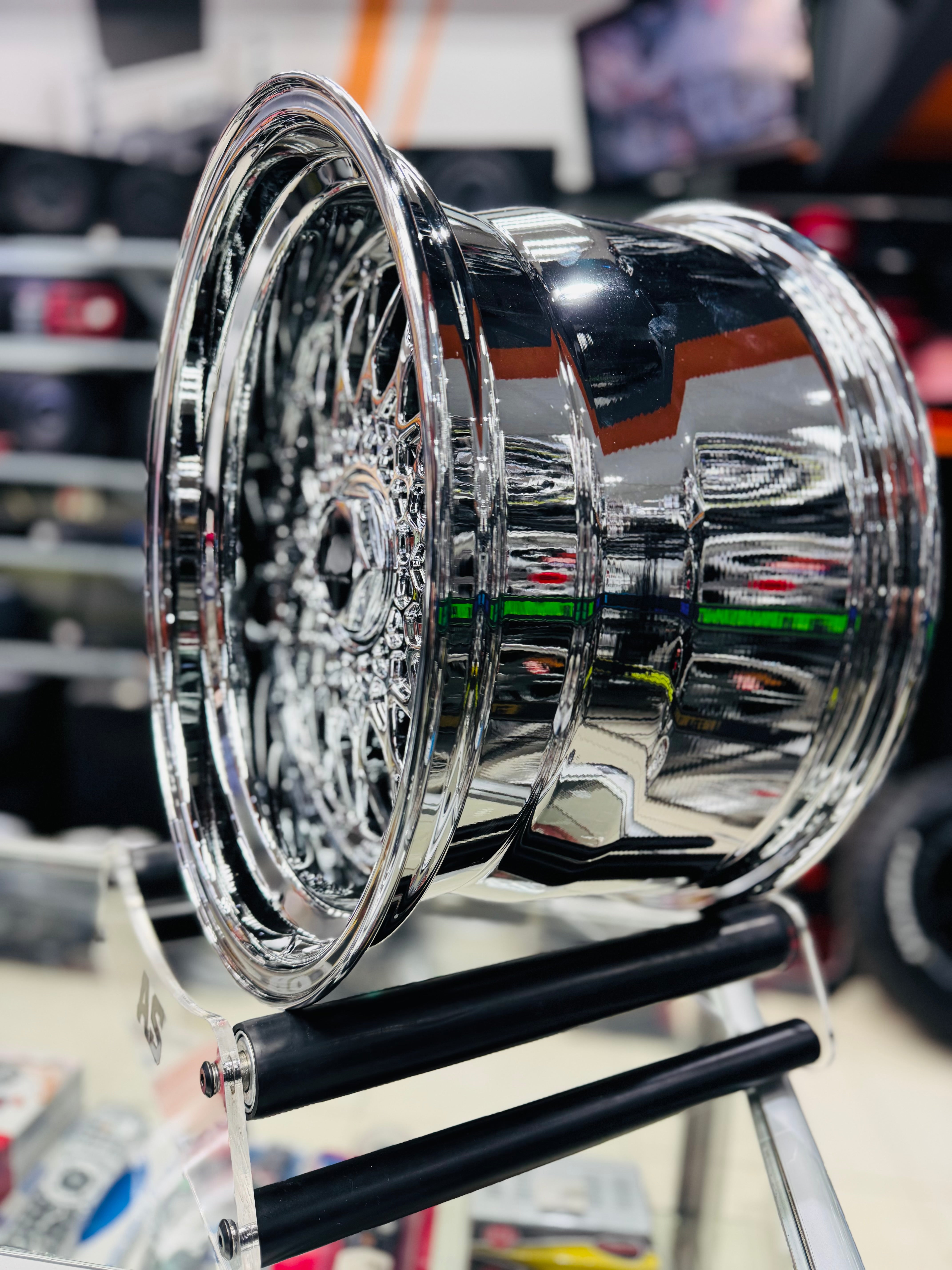 17” AS® CHROME WITH CHROME STUDS  4x100 & 5x100 8.5j/ 10j