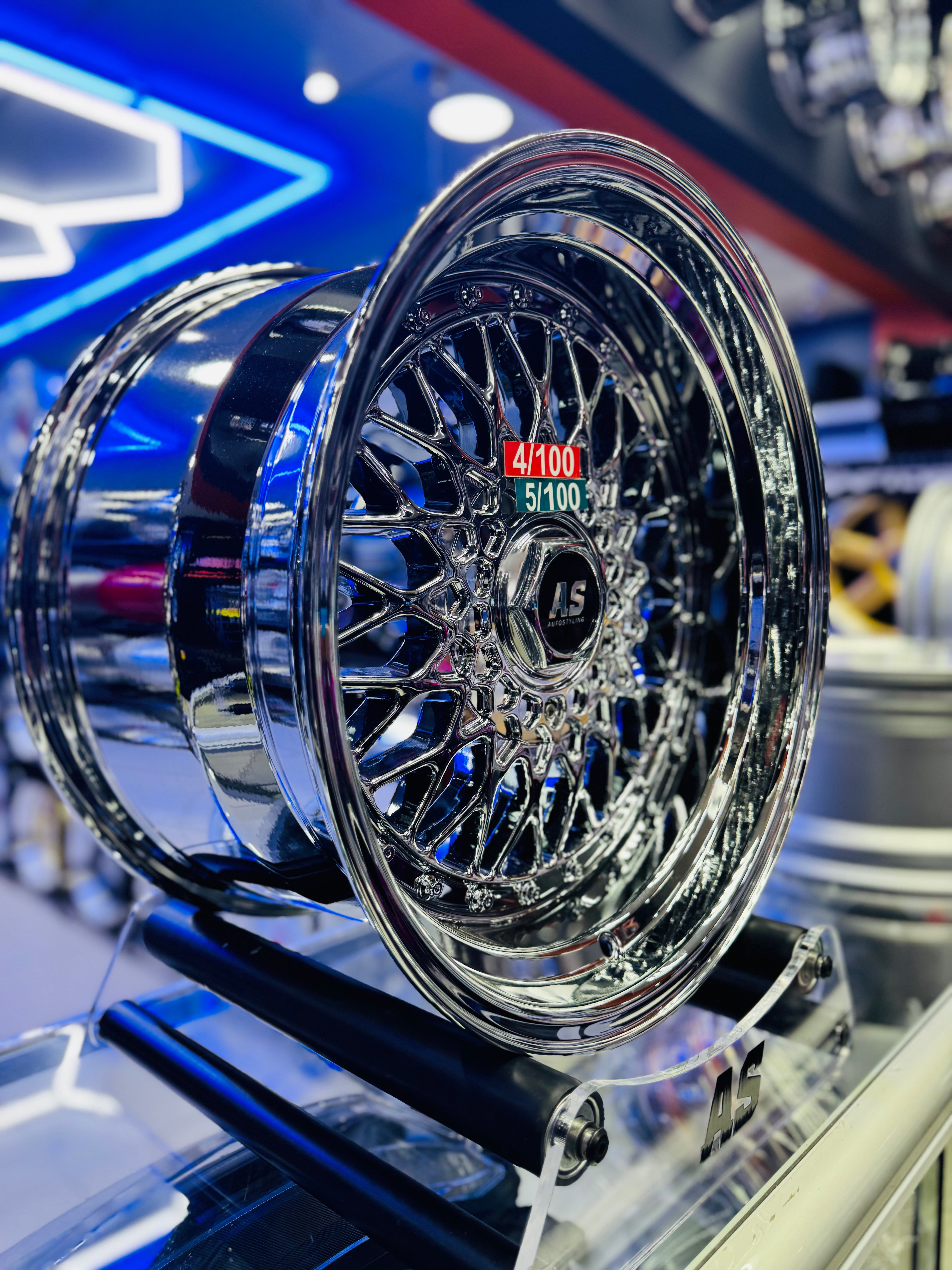 17” AS® CHROME WITH CHROME  STUDS  4x100 & 5x100 8.5j/ 10j - Autostyling Klerksdorp