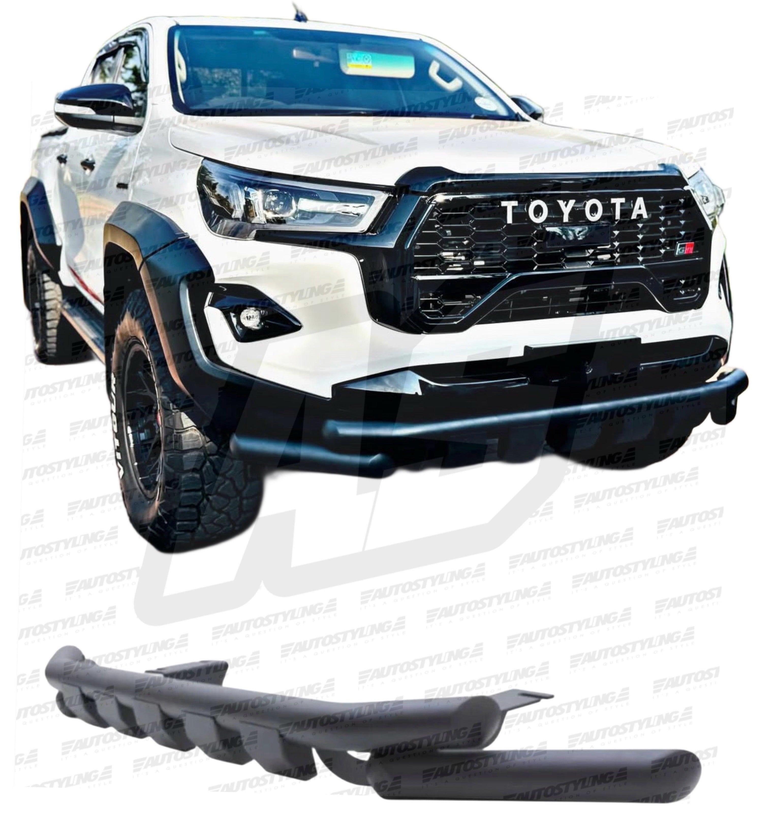 TOYOTA HILUX 2016+ BUMPER GUARD / NUDGE BAR / STYLING BAR BLACK - Autostyling Klerksdorp