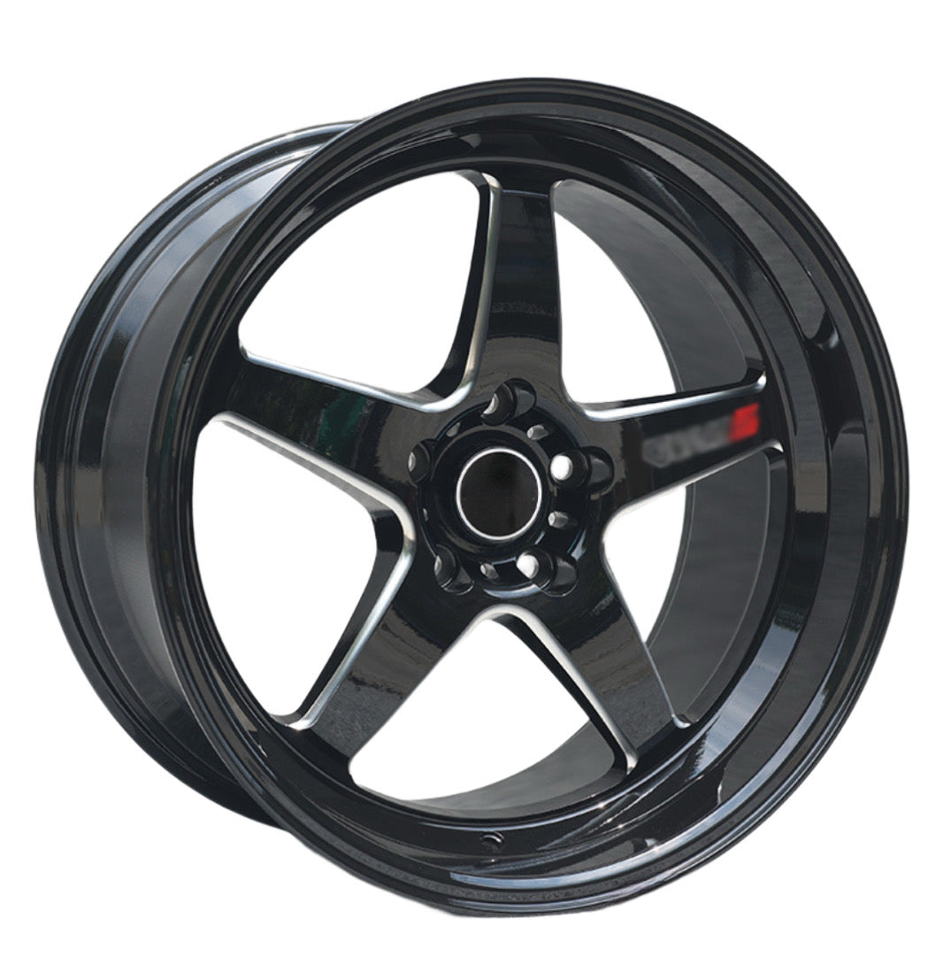 18” F99ZX307 5/114 BLACK with MILLING