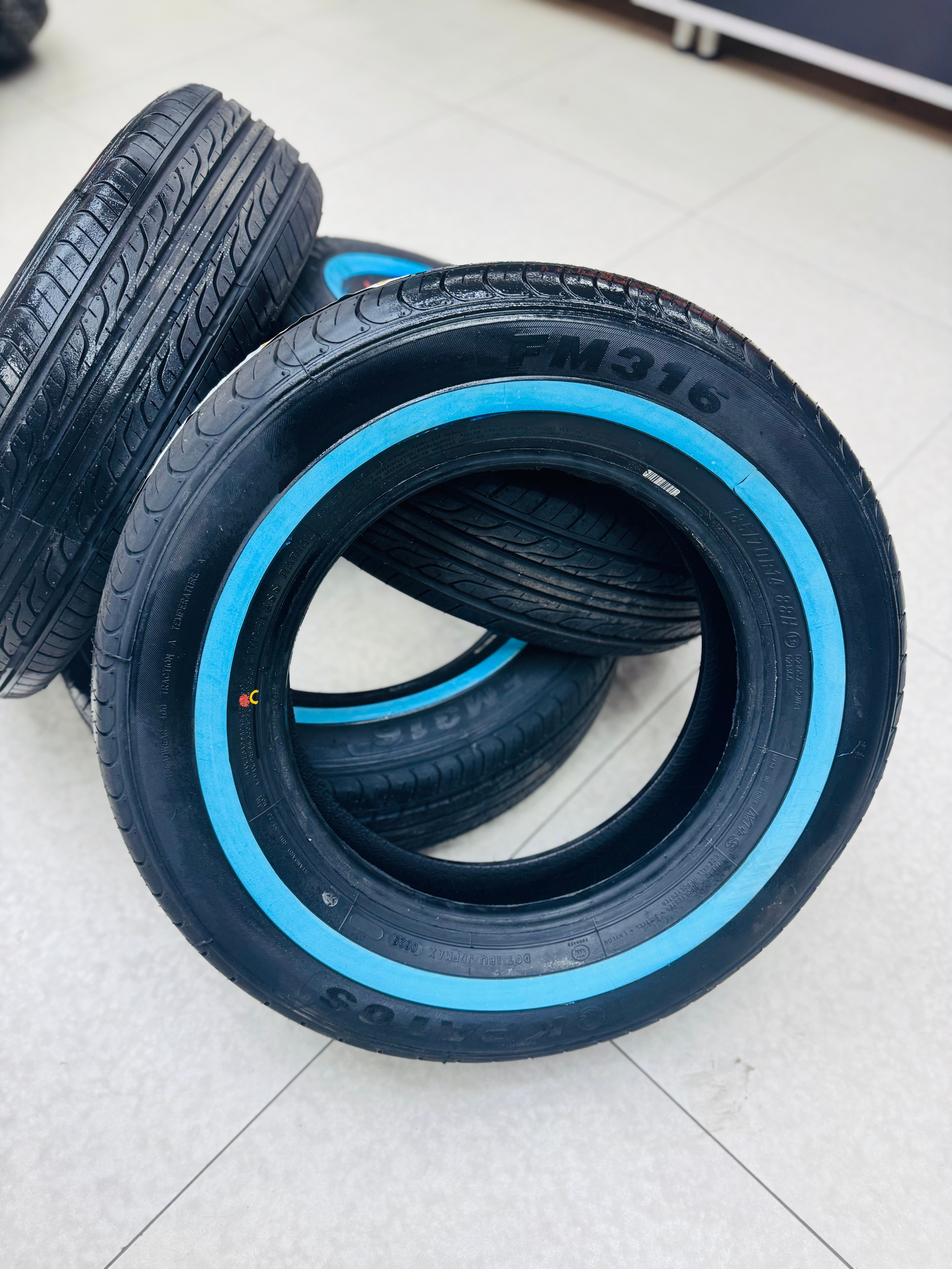 185/70/14 KPATOS WHITE WALL TYRES