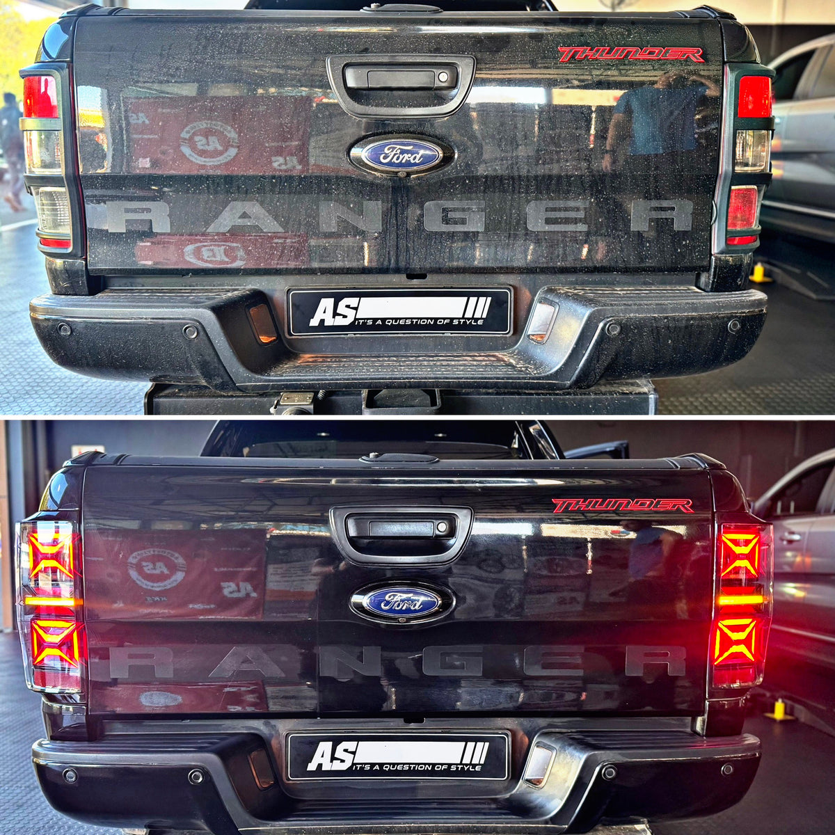 VLAND Full LED Tail Lights For Ford Ranger (T6) 2012-2022  BLACK