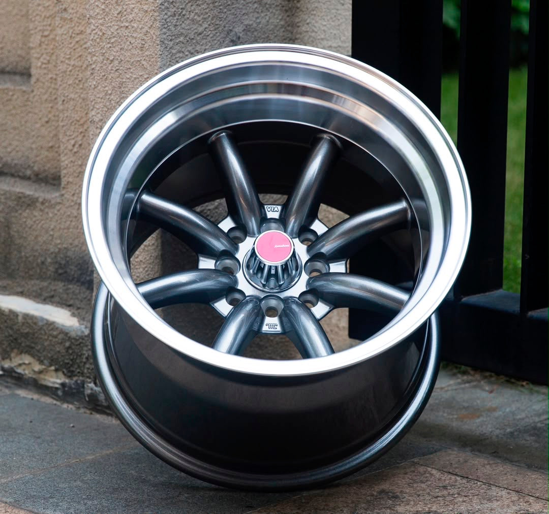 15” AS-WATA 8J/9J  4/100 4/114 GUNMETAL RIMS