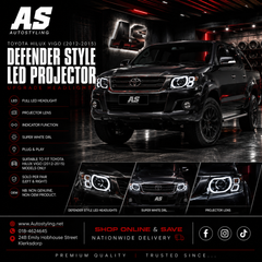 Toyota Hilux Vigo D4D  (2012-2015 ) Defender Style LED Projector Upgrade Headlights - Autostyling Klerksdorp
