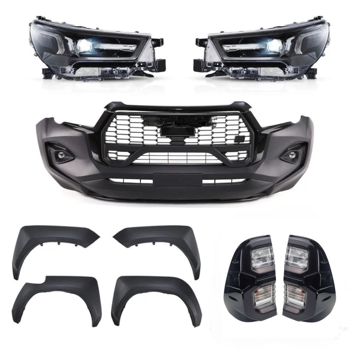 Toyota Hilux (15-20) GR Sport Style Conversion Body Kit Including Headlights & Taillights