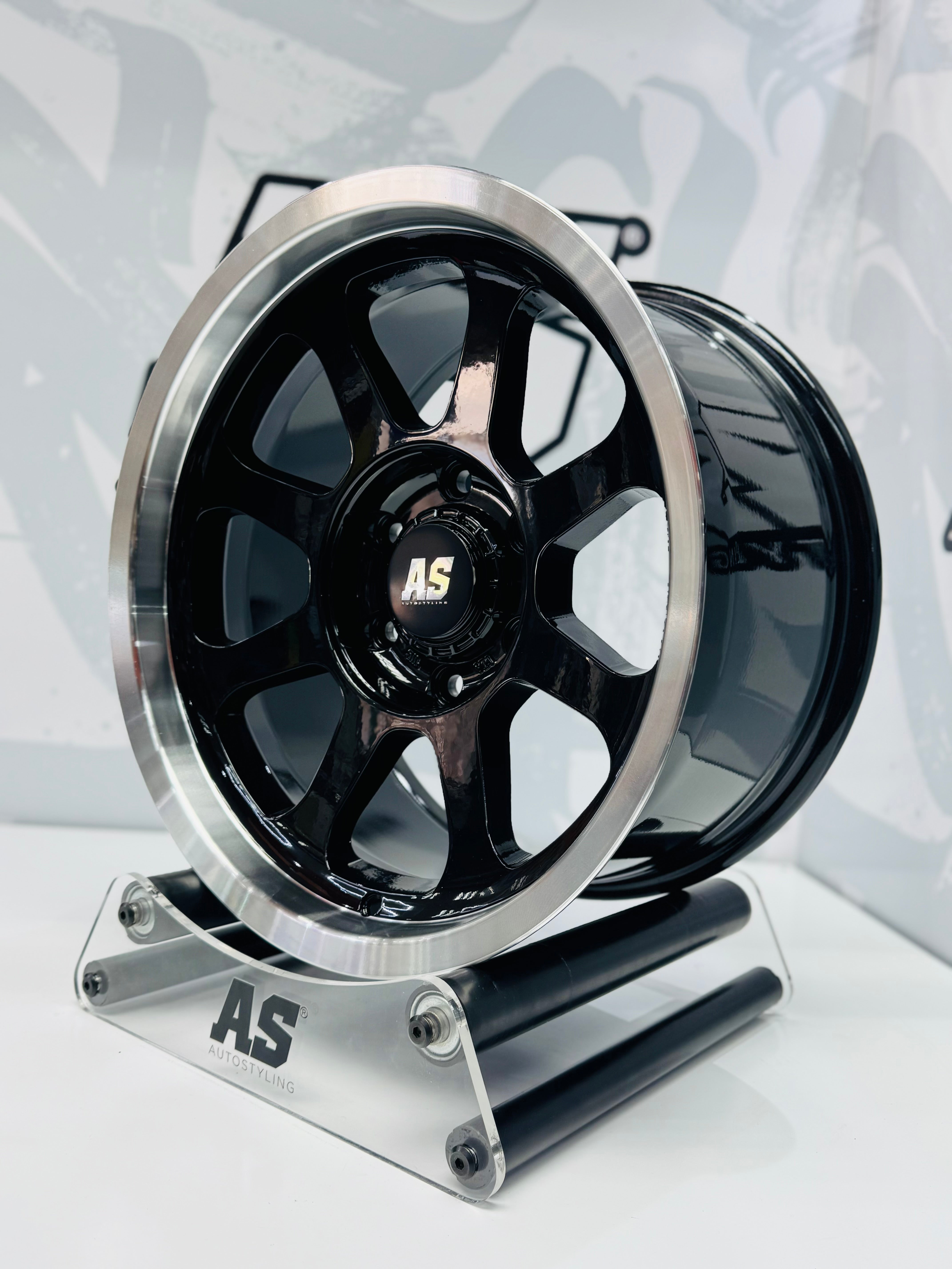 17” AS-XPF020 4x4 rims  6/139 PCD  BLACK with MACHINE LIP