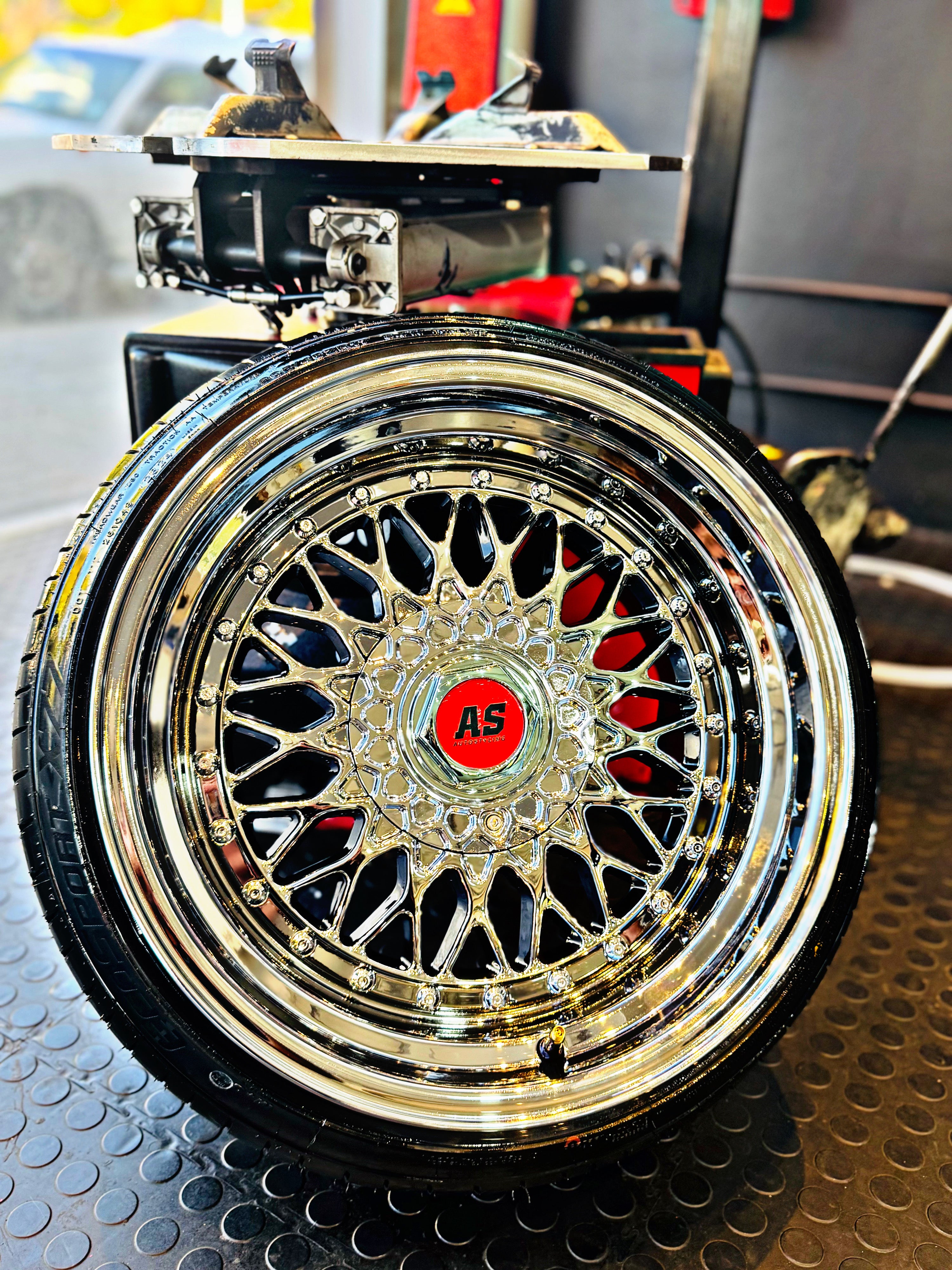 17” AS® CHROME WITH CHROME STUDS  4x100 & 5x100 8.5j/ 10j