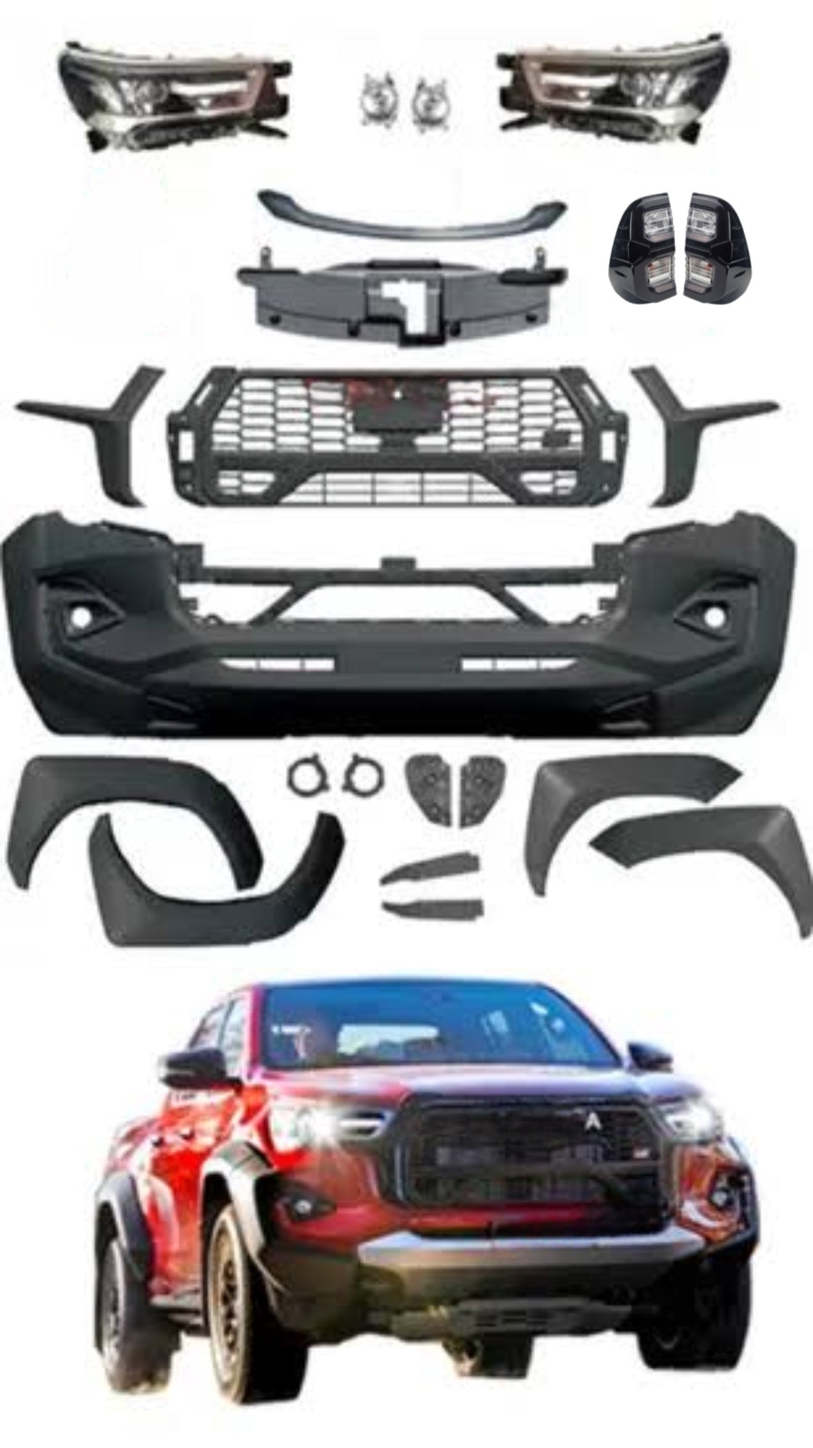 Toyota Hilux (15-20) GR Sport Style Conversion Body Kit Including Headlights & Taillights