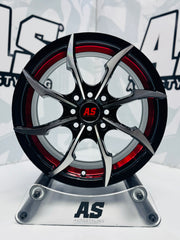 15” M8959 4x100 4x114  Machine black red - Autostyling Klerksdorp